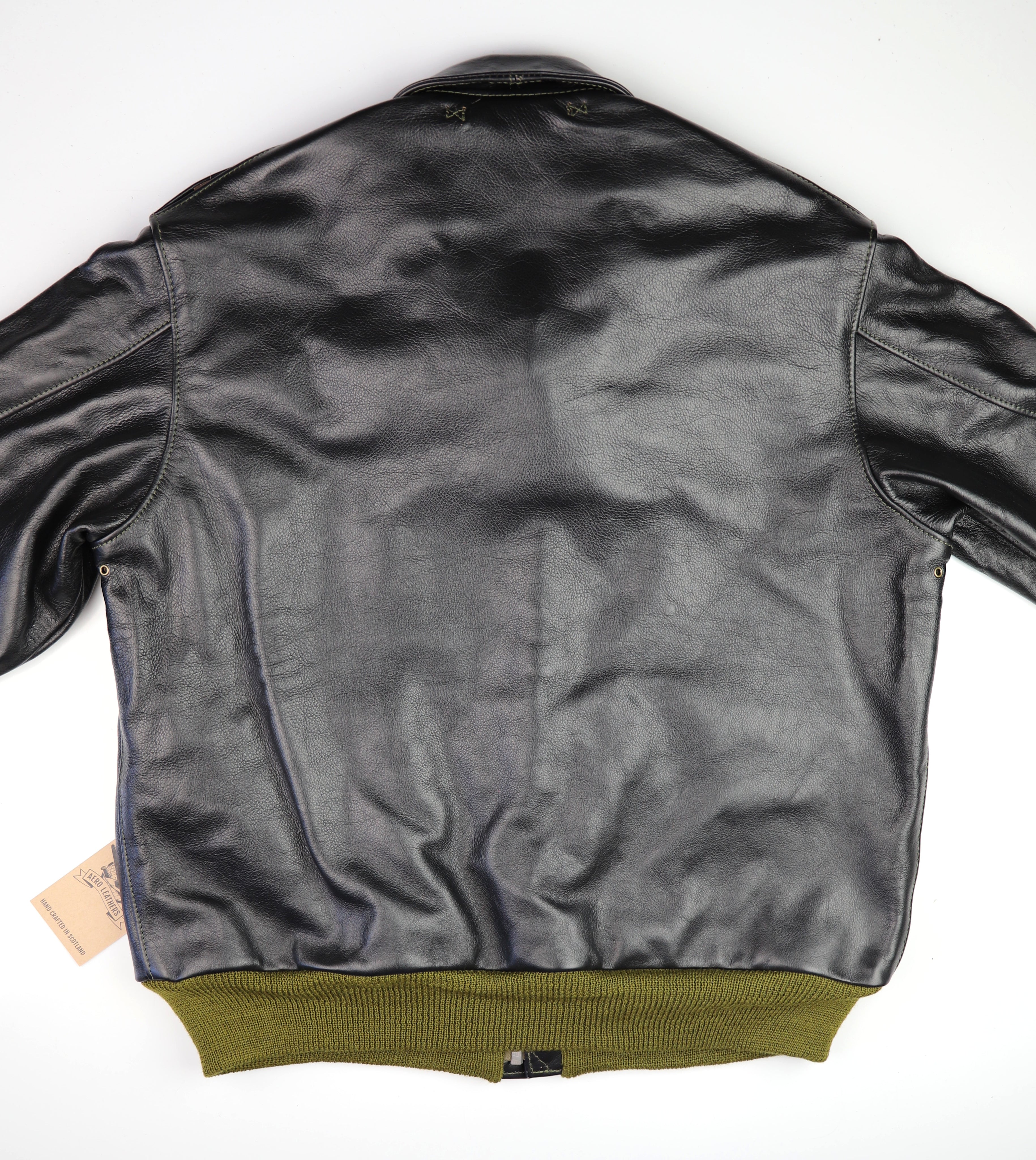 Aero A-2 Military Flight Jacket, size 46, Blackened Brown Vicenza Horsehide