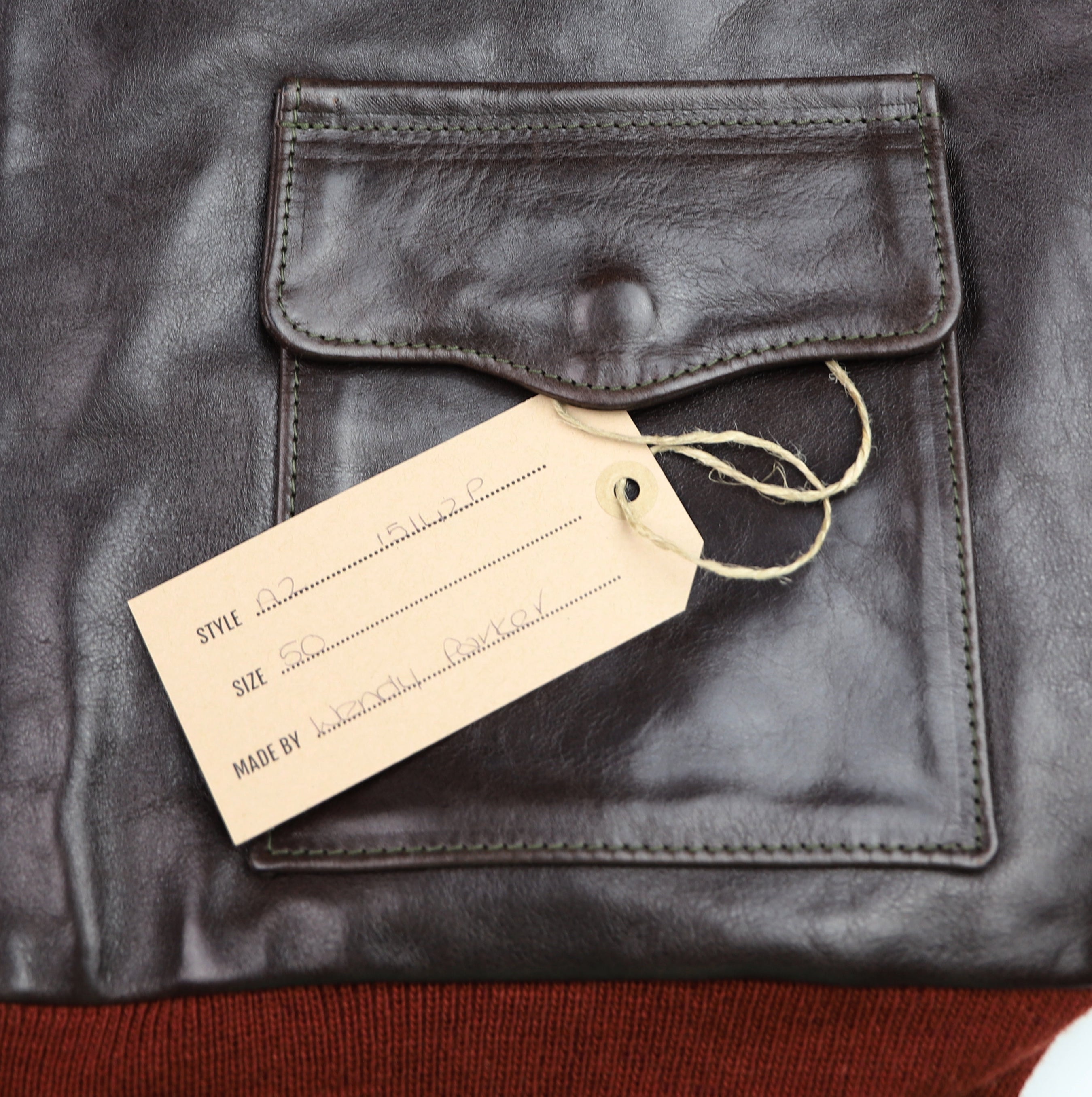 Aero A-2 Military Flight Jacket, size 50, Chestnut Badalassi