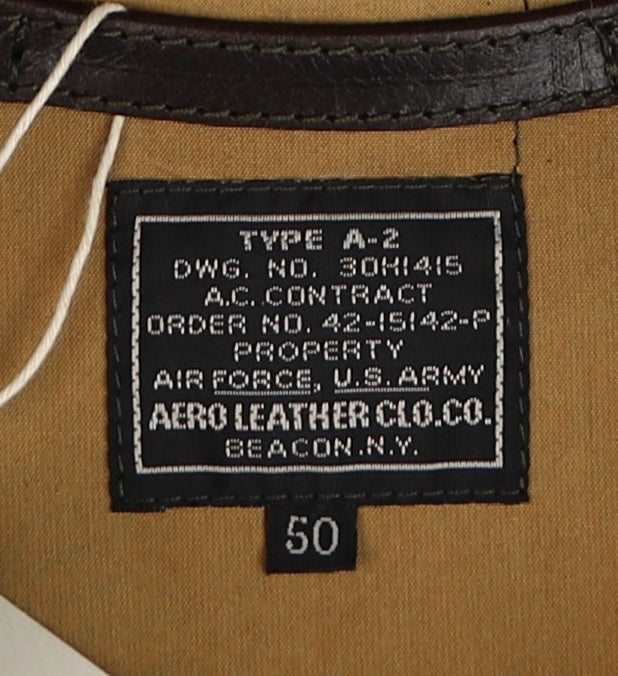 Aero A-2 Military Flight Jacket, size 50, Chestnut Badalassi