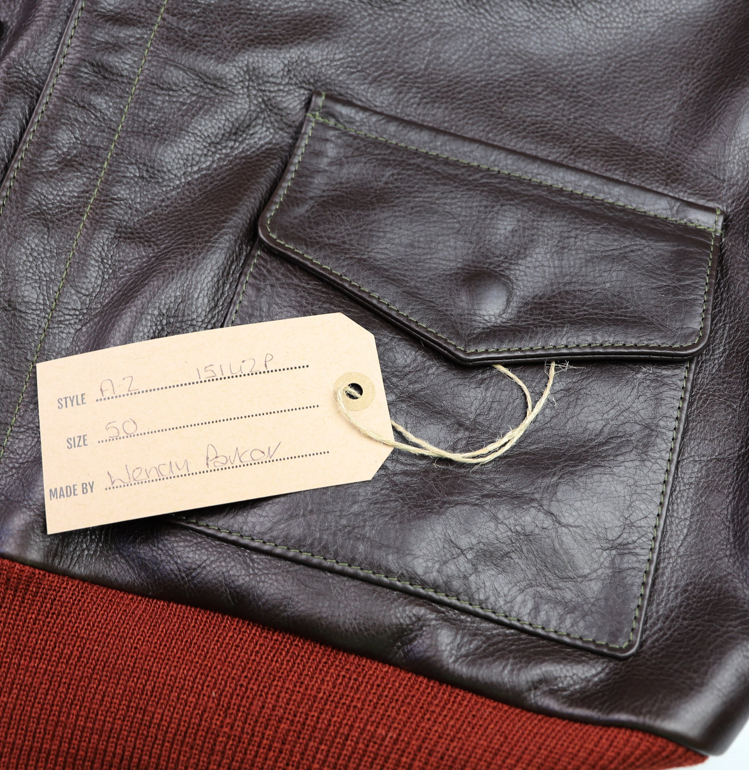 Aero A-2 Military Flight Jacket, size 50, Dark Seal Vicenza Horsehide