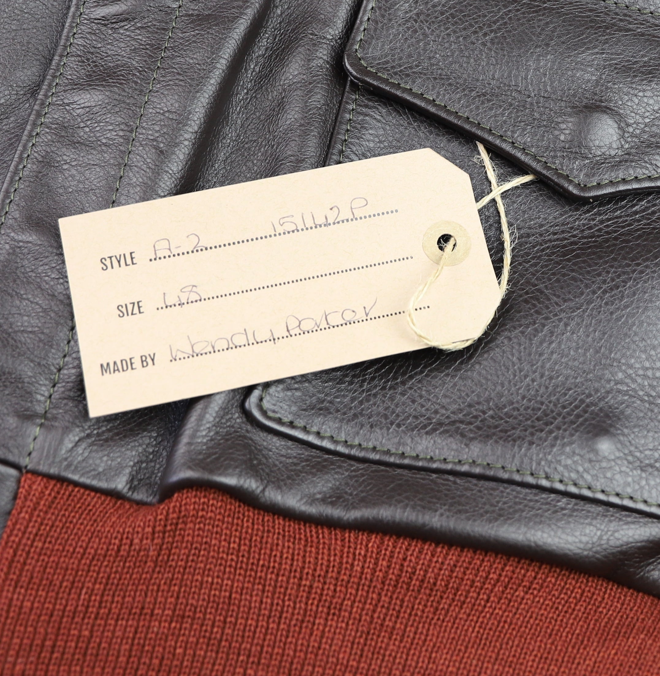 Aero A-2 Military Flight Jacket, size 48, Dark Seal Vicenza Horsehide