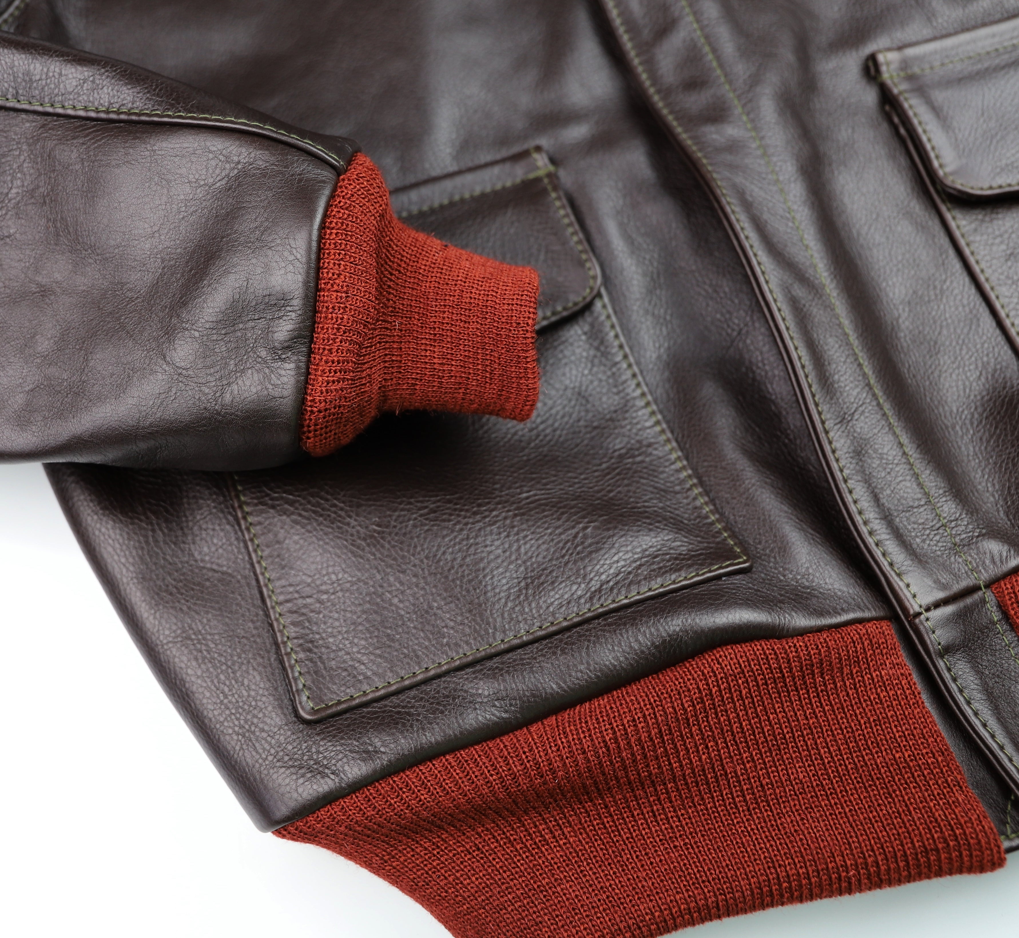Aero A-2 Military Flight Jacket, size 42, Dark Seal Vicenza Horsehide