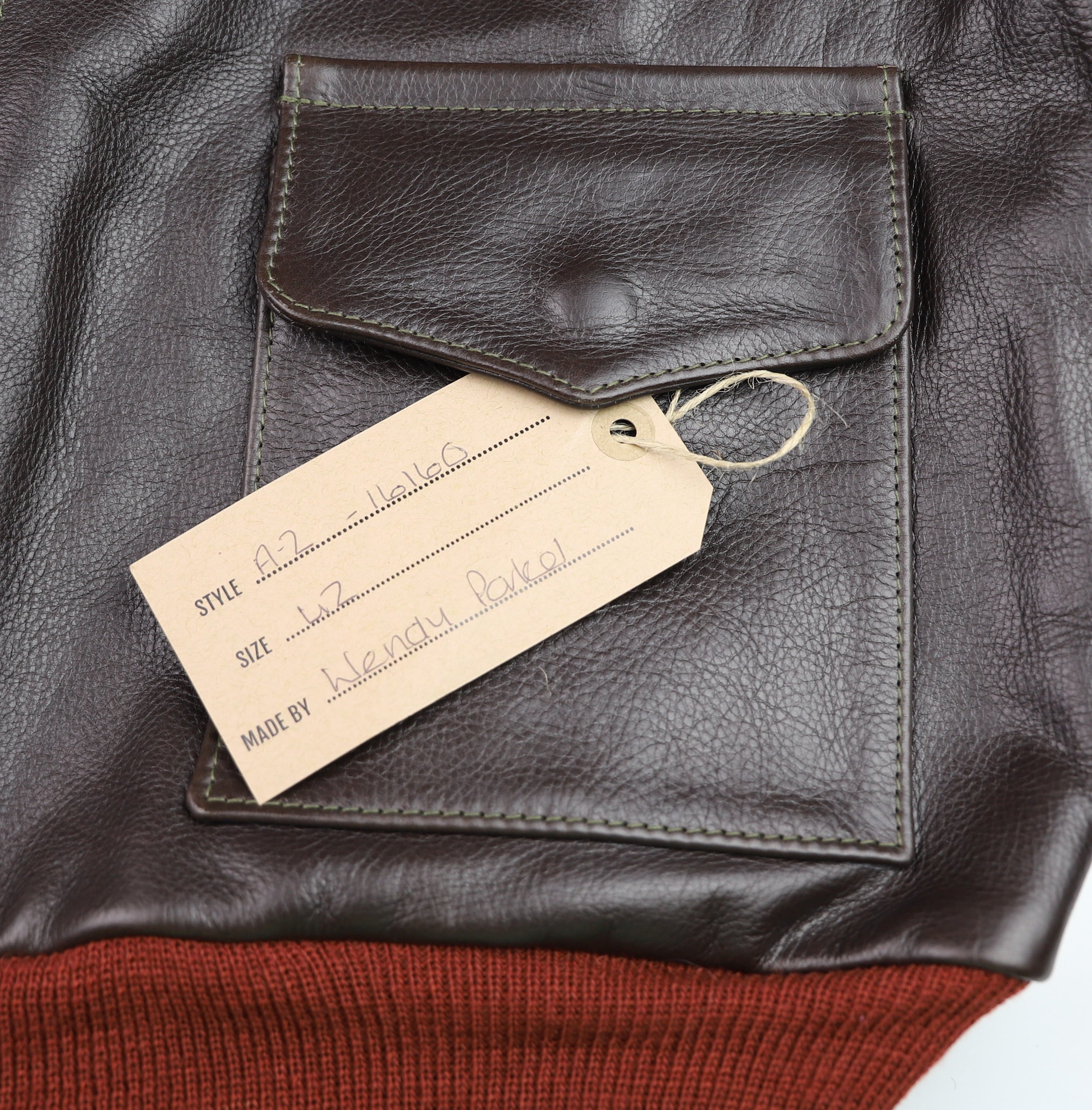Aero A-2 Military Flight Jacket, size 42, Dark Seal Vicenza Horsehide
