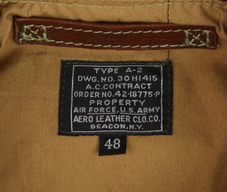 Aero A-2 Military Flight Jacket, size 48, Russet Vicenza Horsehide