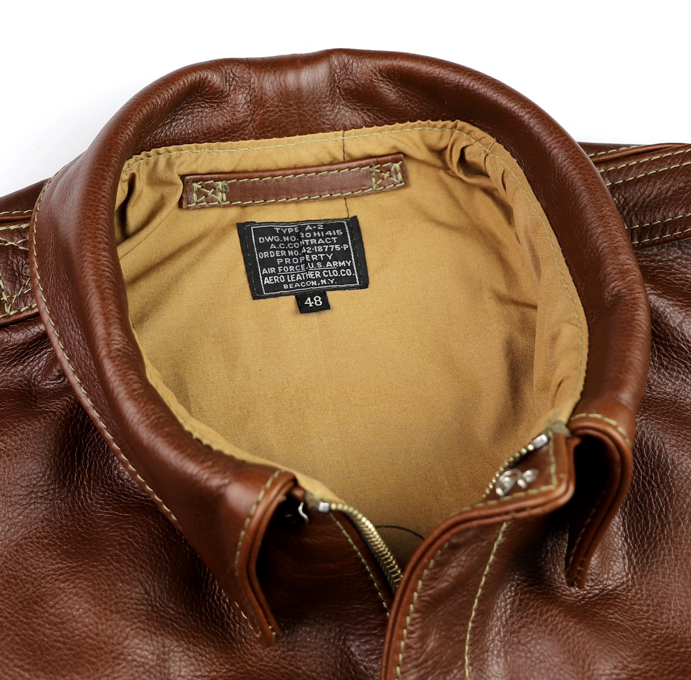 Aero A-2 Military Flight Jacket, size 48, Russet Vicenza Horsehide