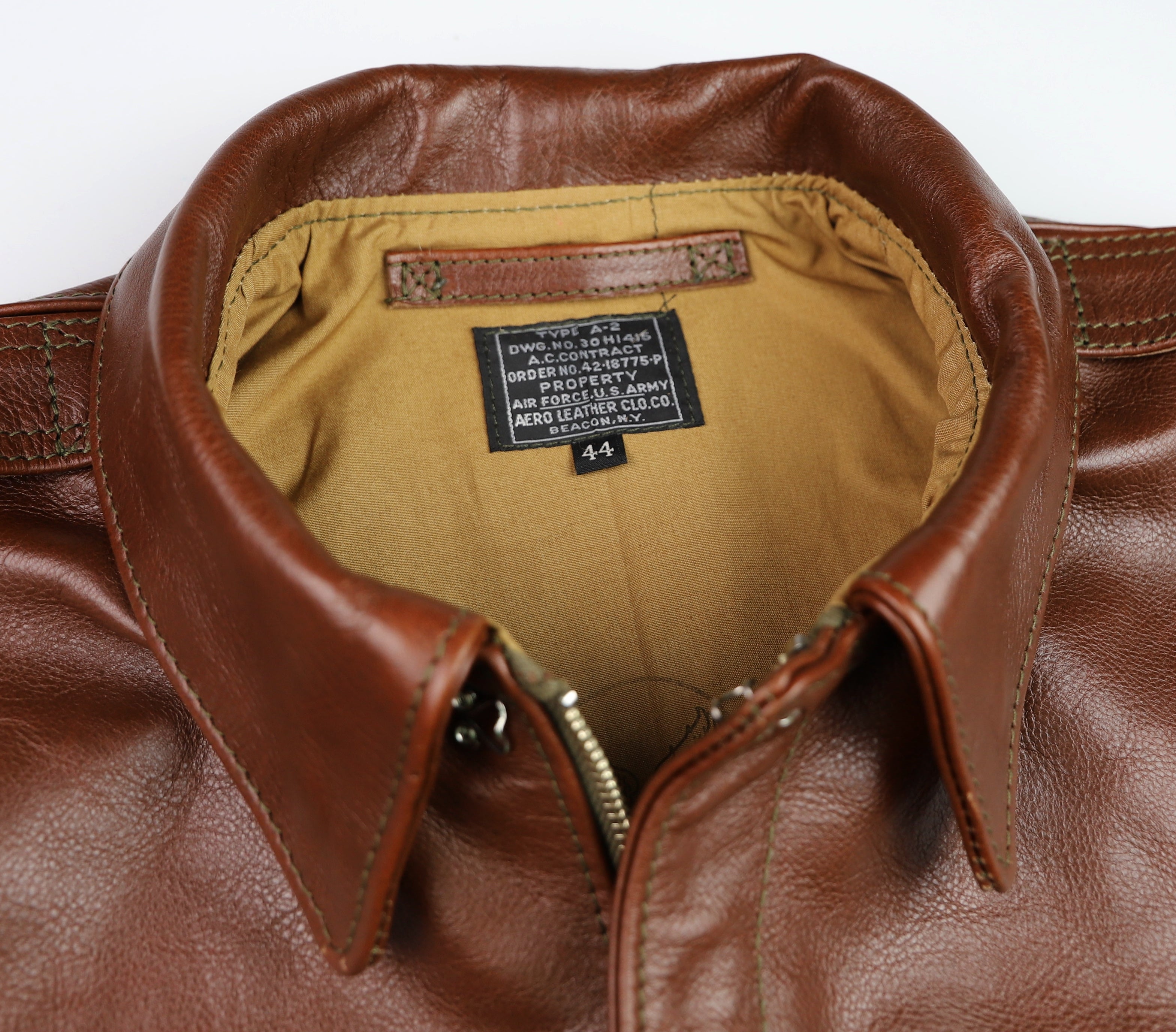 Aero A-2 Military Flight Jacket, size 44, Russet Vicenza Horsehide