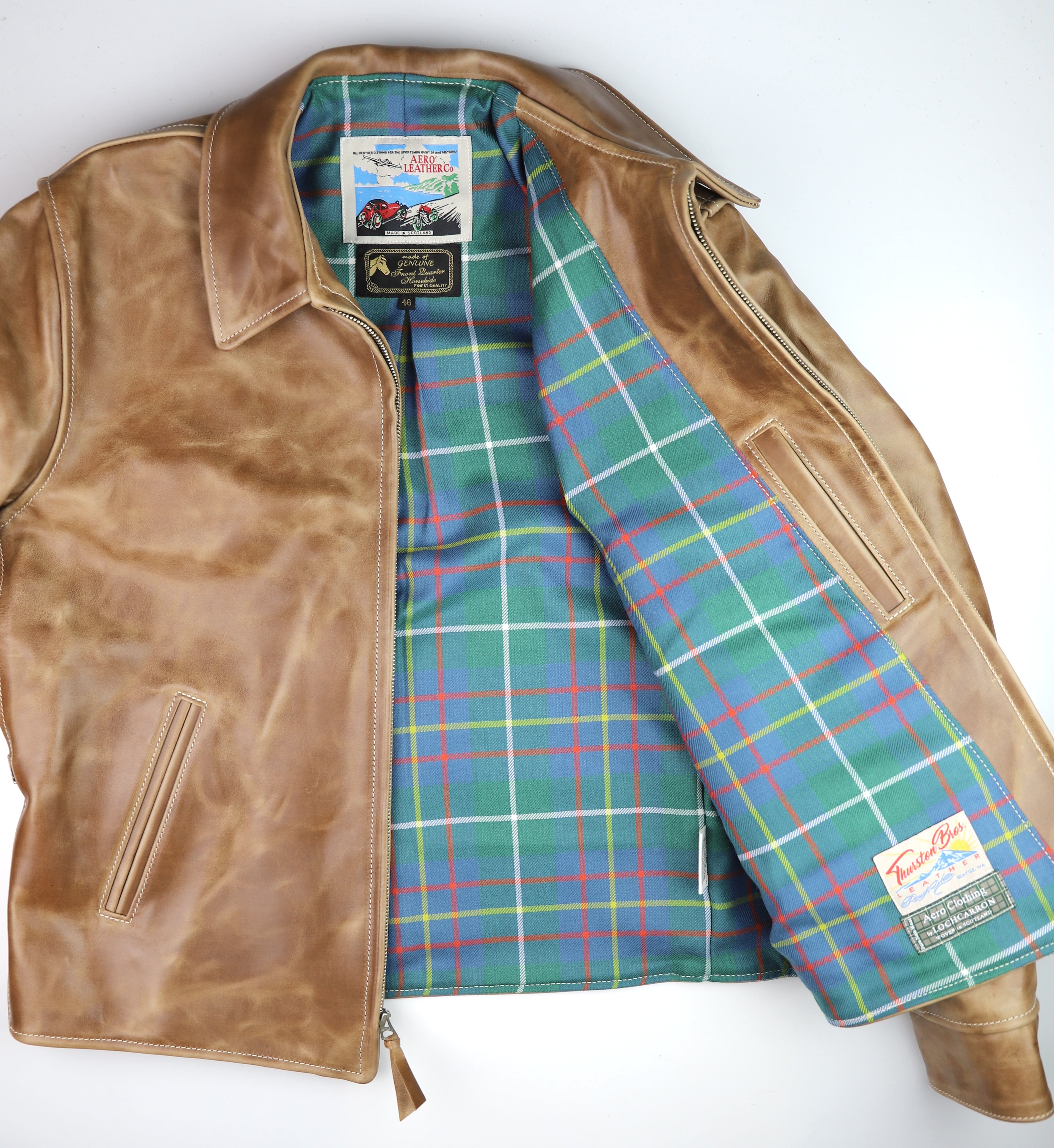 Aero 1930s Half Belt. size 46, Natural CXL Horsehide