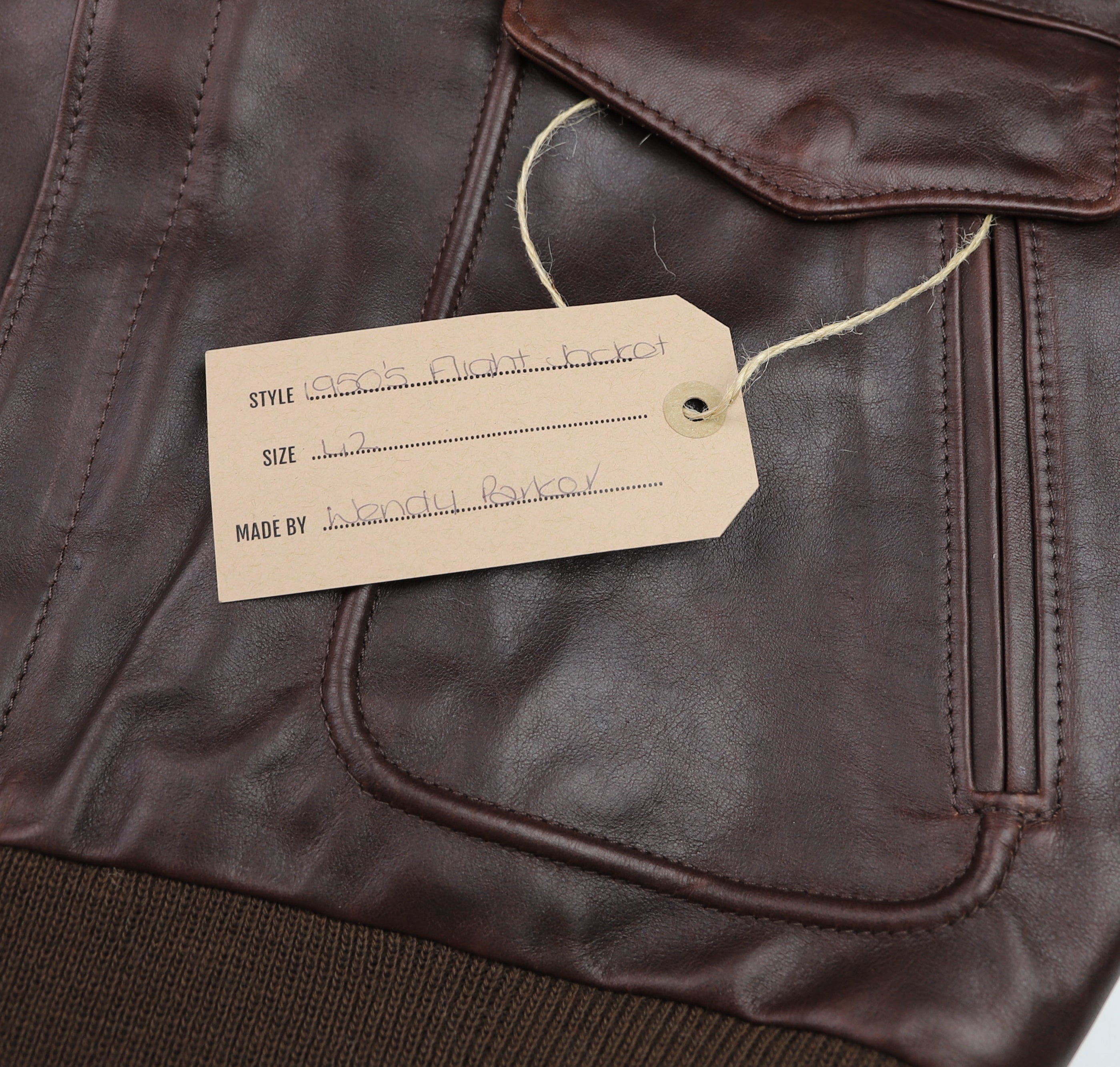 Aero 1950s Flight Jacket, size 42, Brown Pinnacle Horsehide