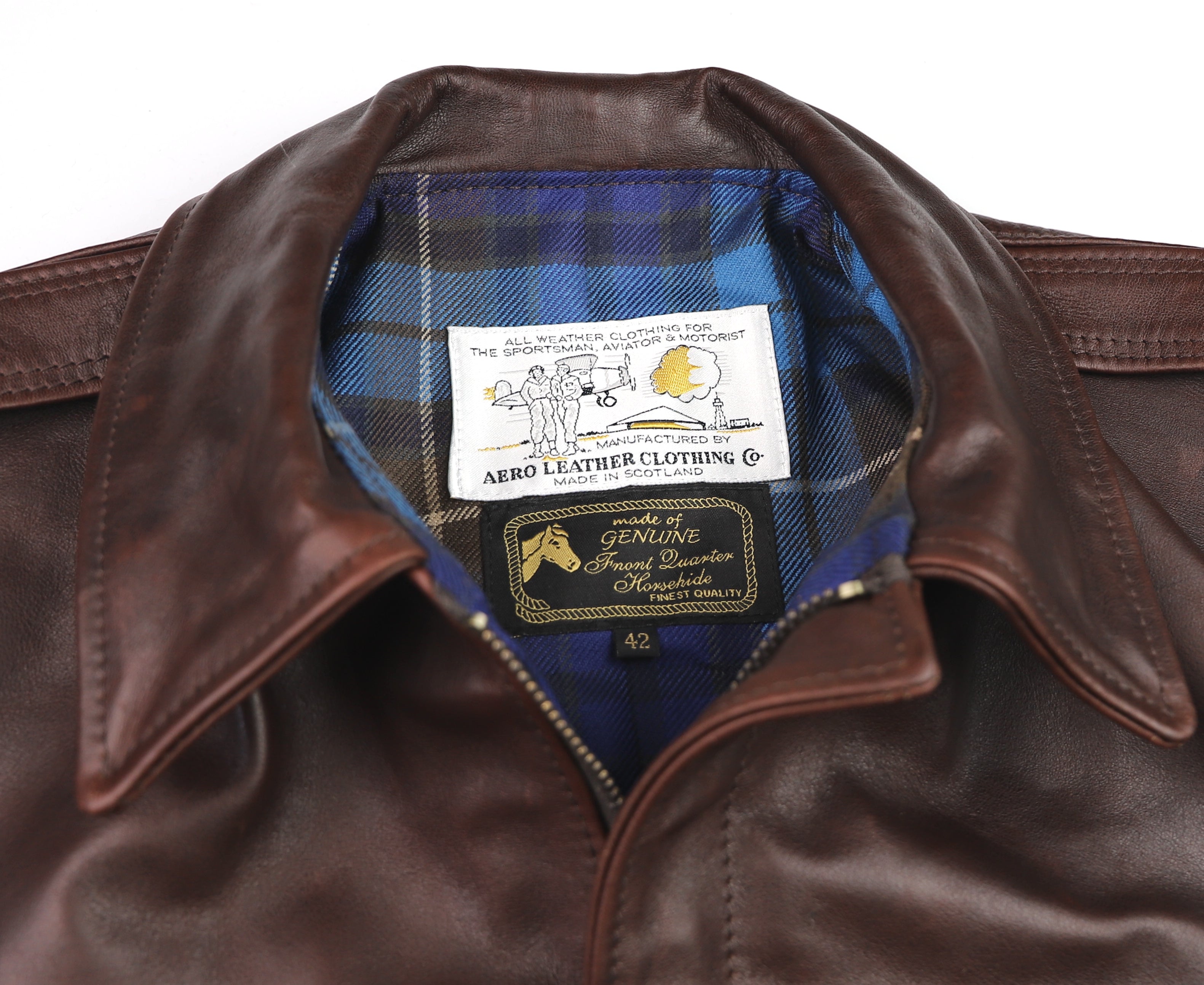 Aero 1950s Flight Jacket, size 42, Brown Pinnacle Horsehide