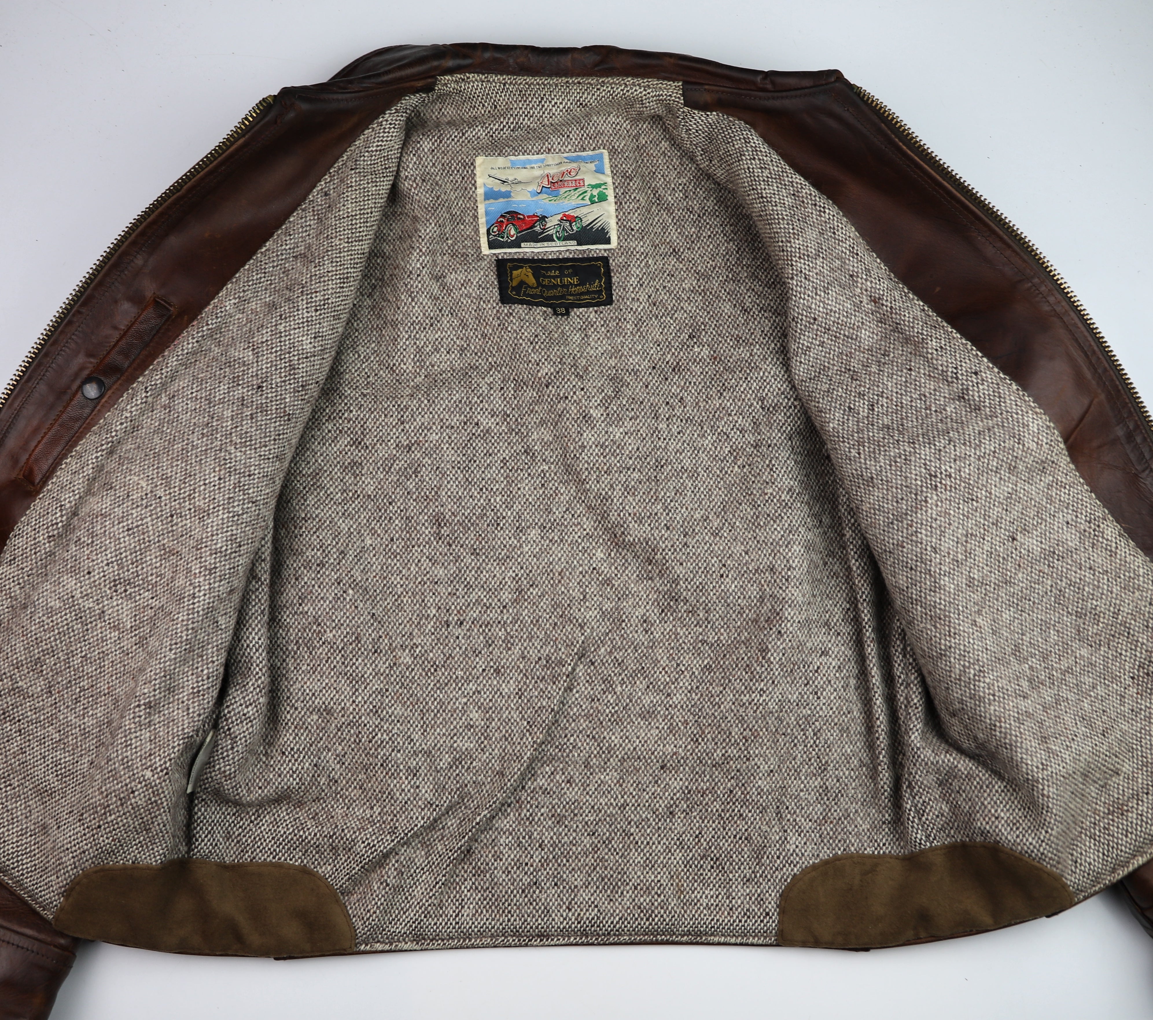 Aero 1950s Half Belt, size 38 Brown CXL FQHH, Gently Worn