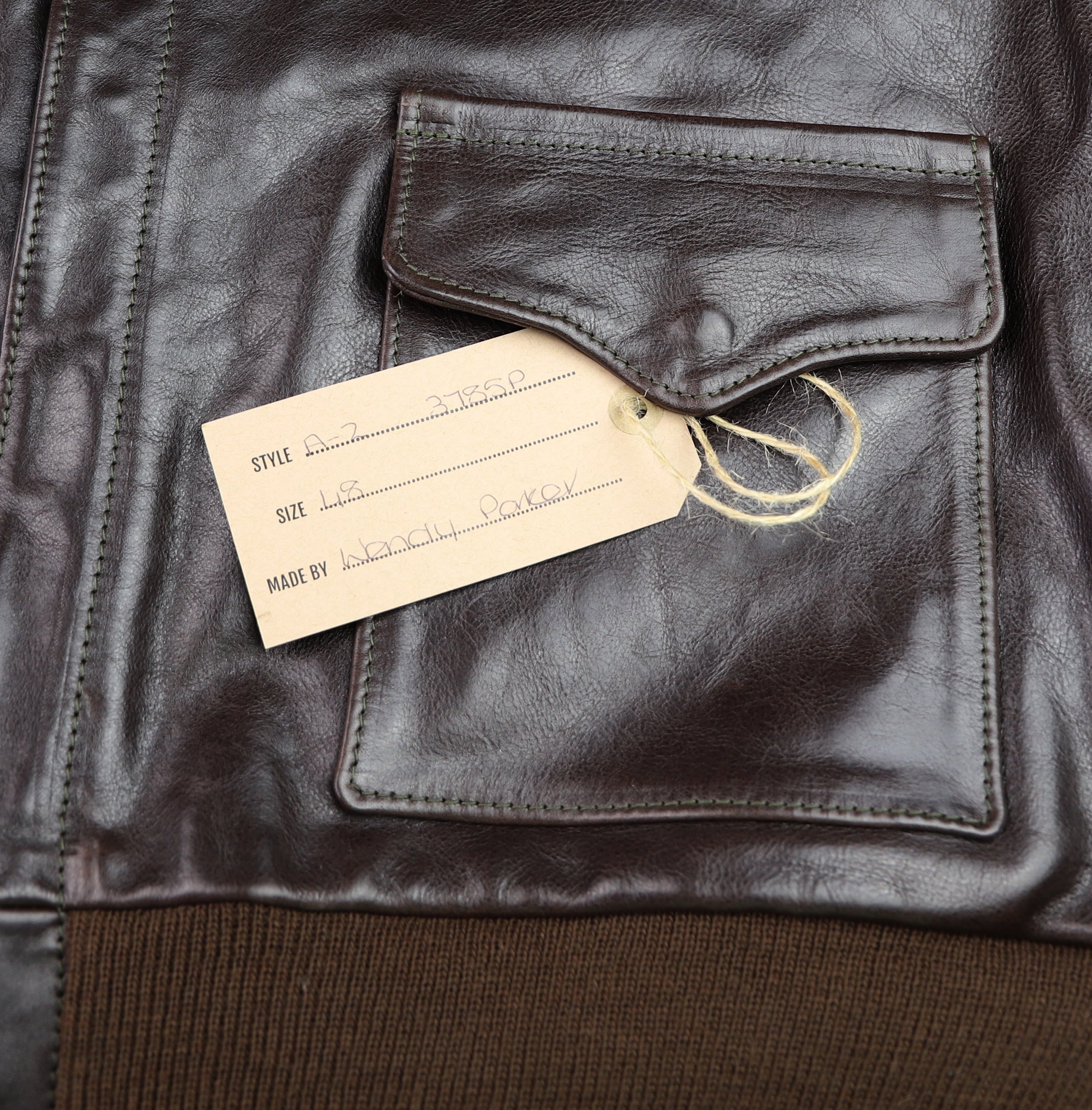 Aero A-2 Military Flight Jacket, size 48, Chestnut Badalassi Cowhide