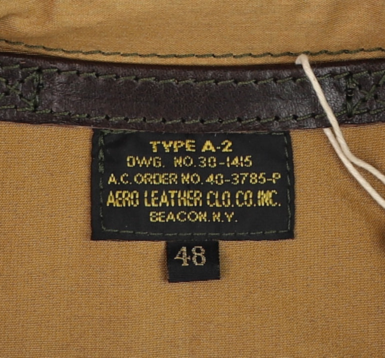Aero A-2 Military Flight Jacket, size 48, Chestnut Badalassi Cowhide