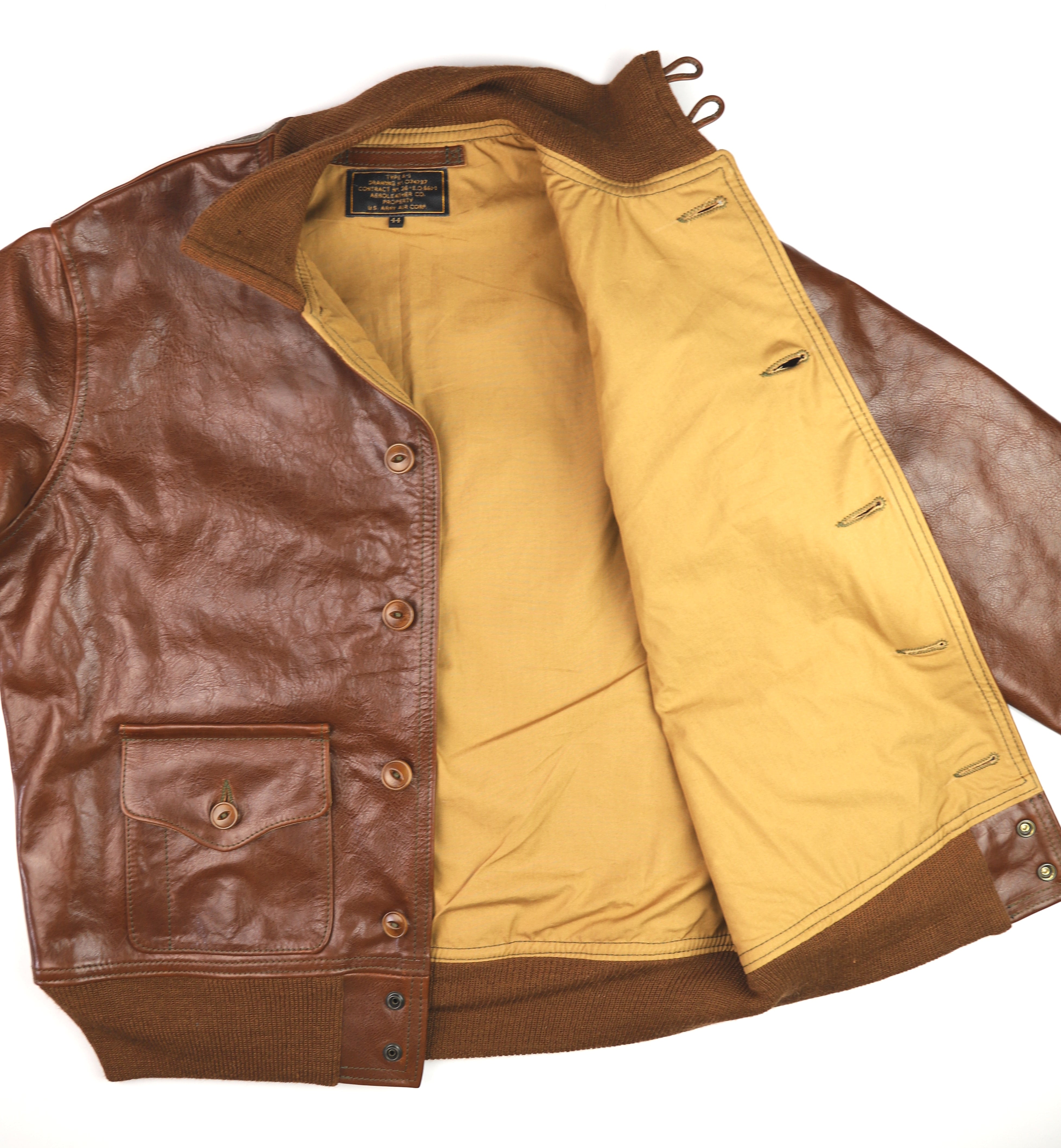 Aero A-1 Military Flight Jacket, size 44, Russet Badalassi