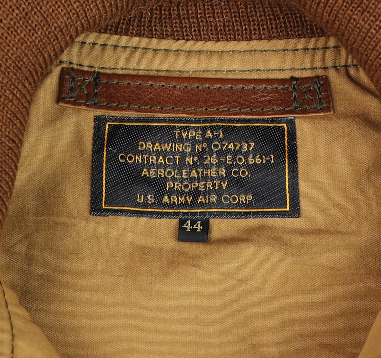 Aero A-1 Military Flight Jacket, size 44, Russet Badalassi