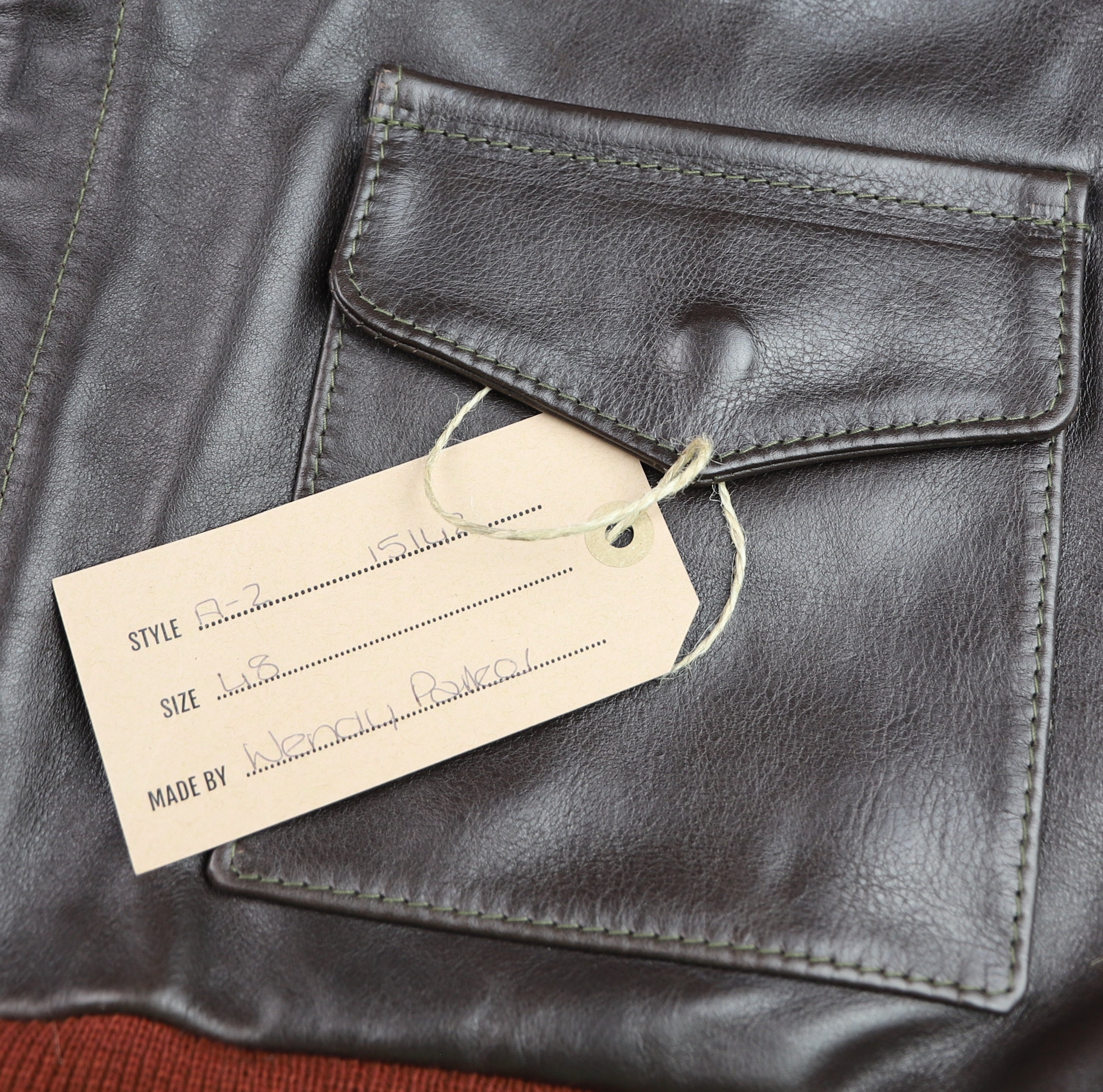 Aero A-2 Military Flight Jacket, size 48, Dark Seal Vicenza Horsehide
