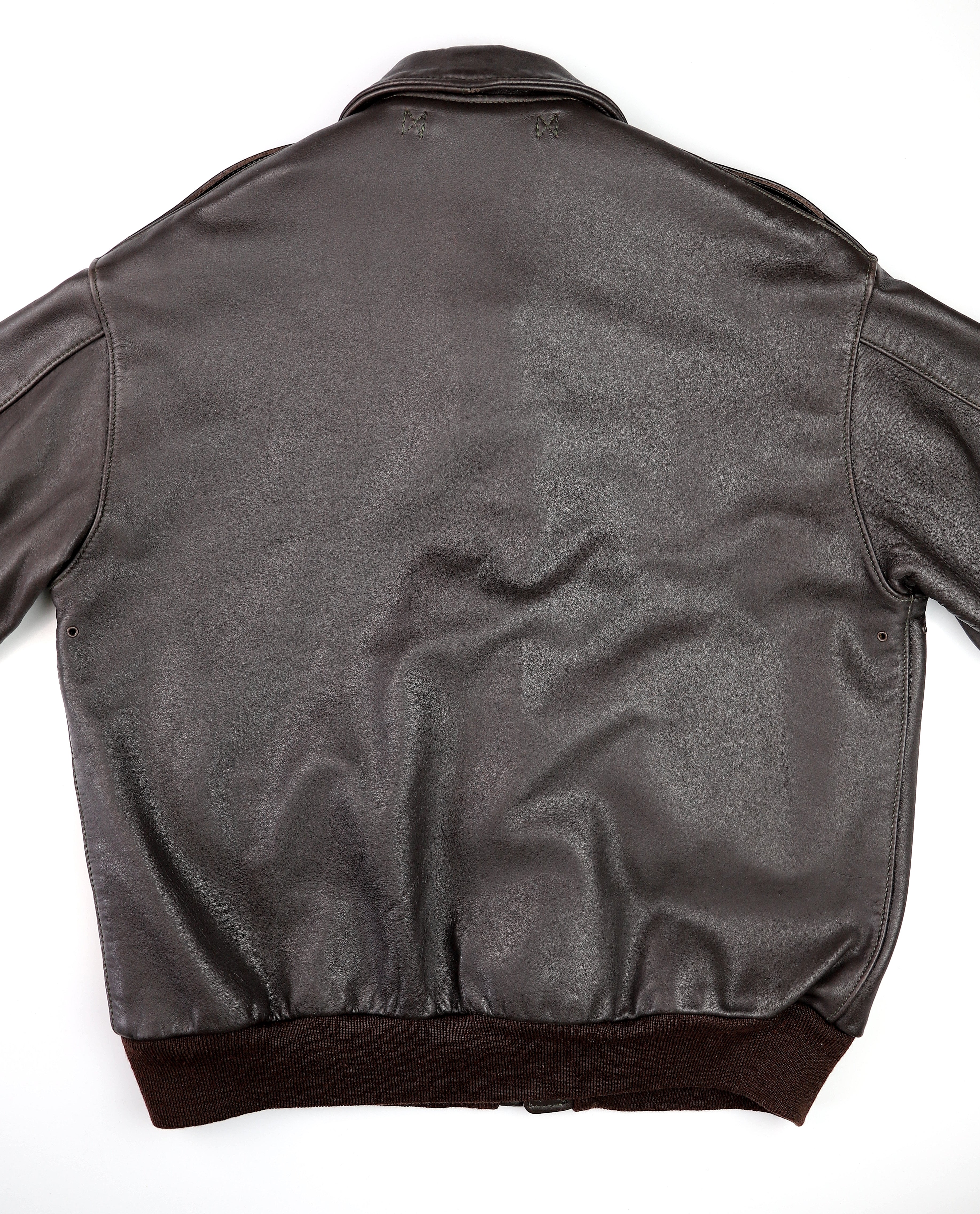 Aero A-2 Military Flight Jacket, size 44, Brown Mid-weight Steerhide, Gently Worn