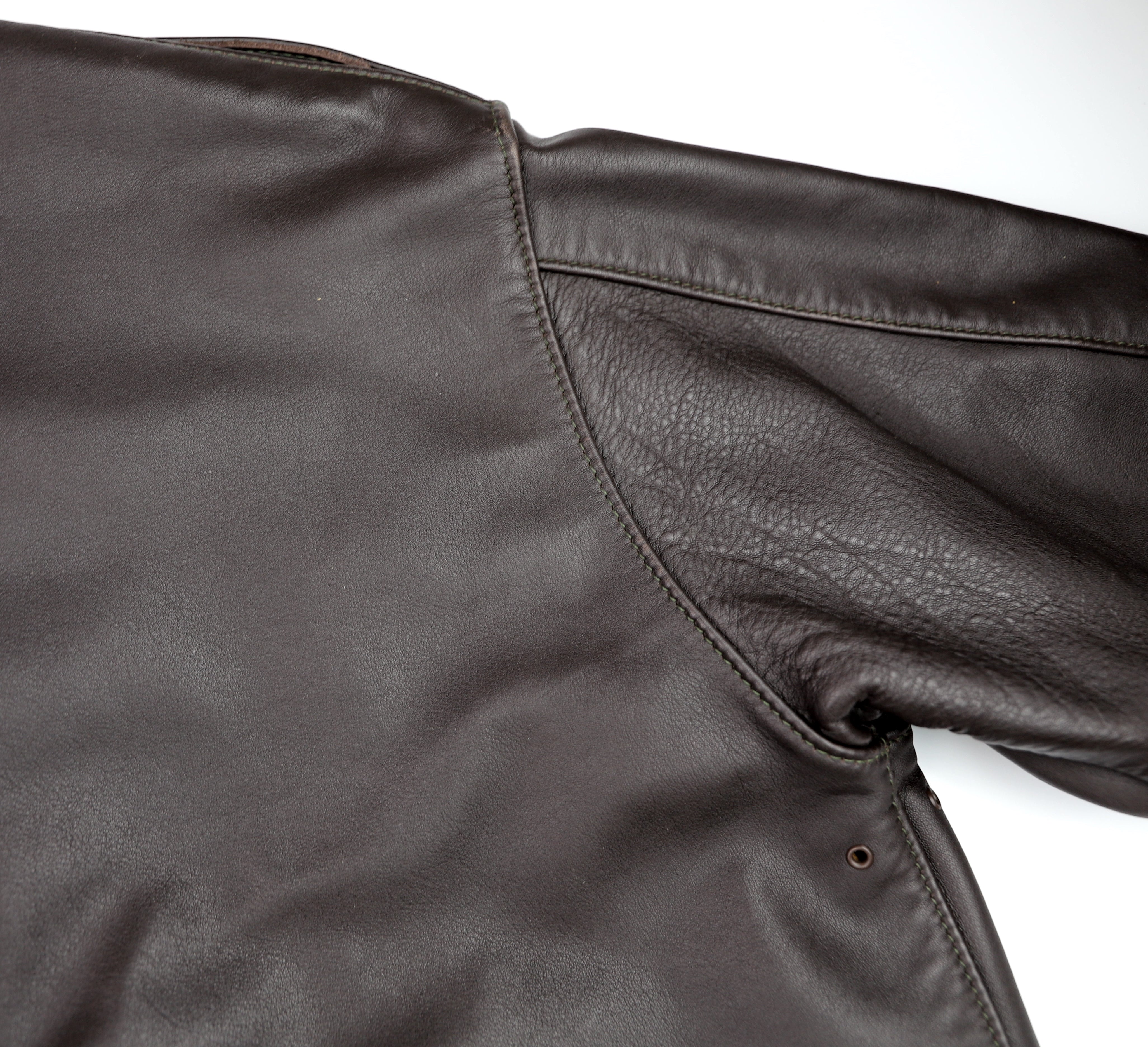 Aero A-2 Military Flight Jacket, size 44, Brown Mid-weight Steerhide, Gently Worn