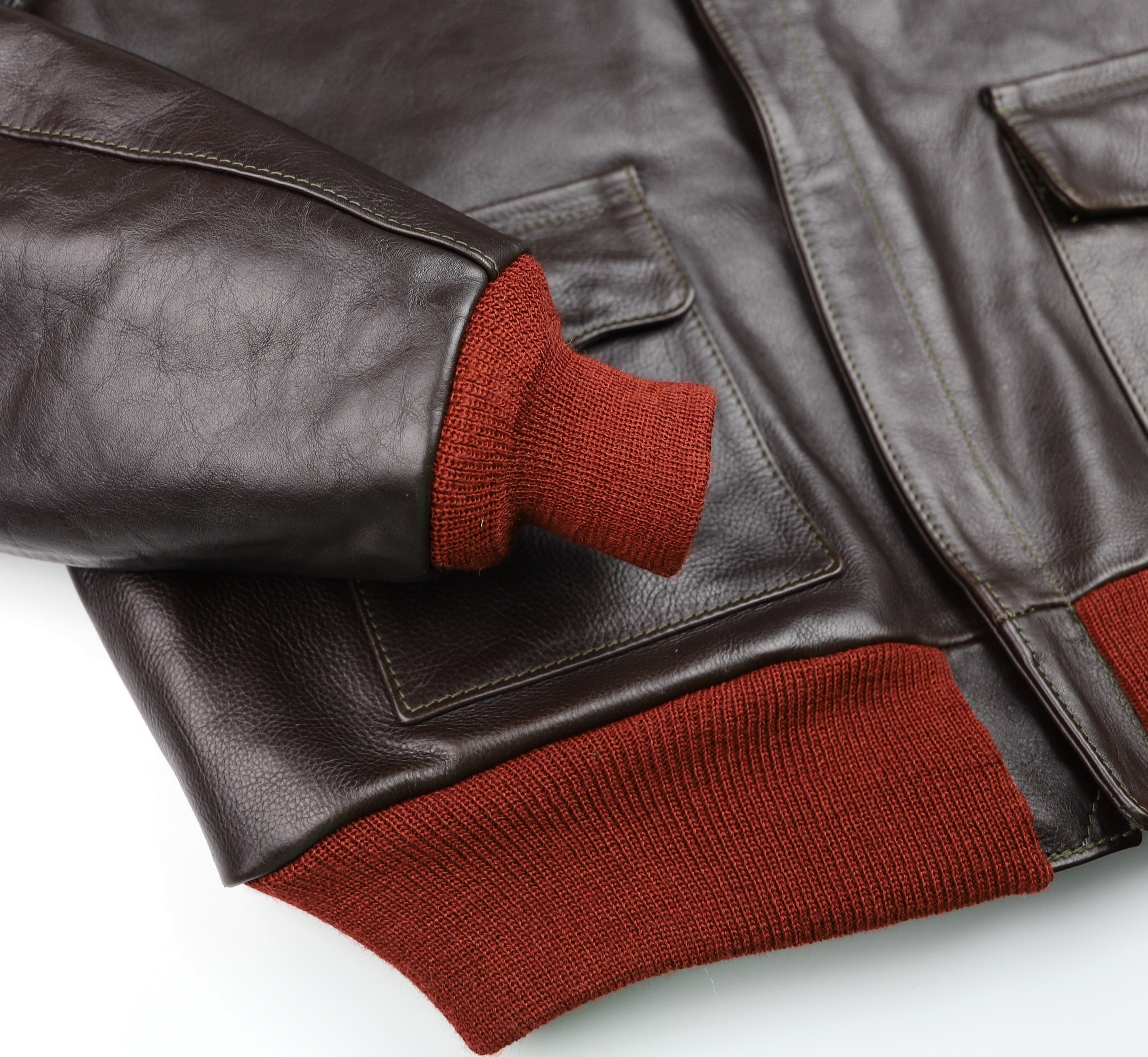Aero A-2 Military Flight Jacket, size 46, Dark Seal Vicenza Horsehide