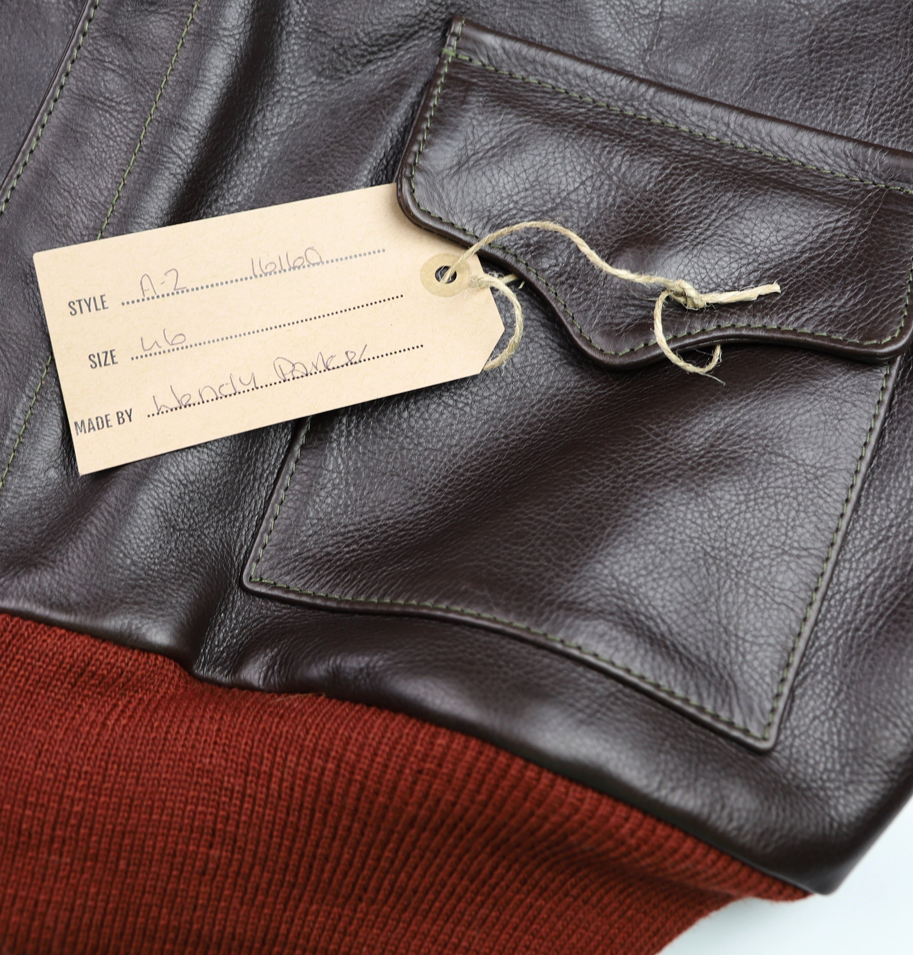 Aero A-2 Military Flight Jacket, size 46, Dark Seal Vicenza Horsehide