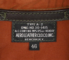 Aero A-2 Military Flight Jacket, size 46, Dark Seal Vicenza Horsehide