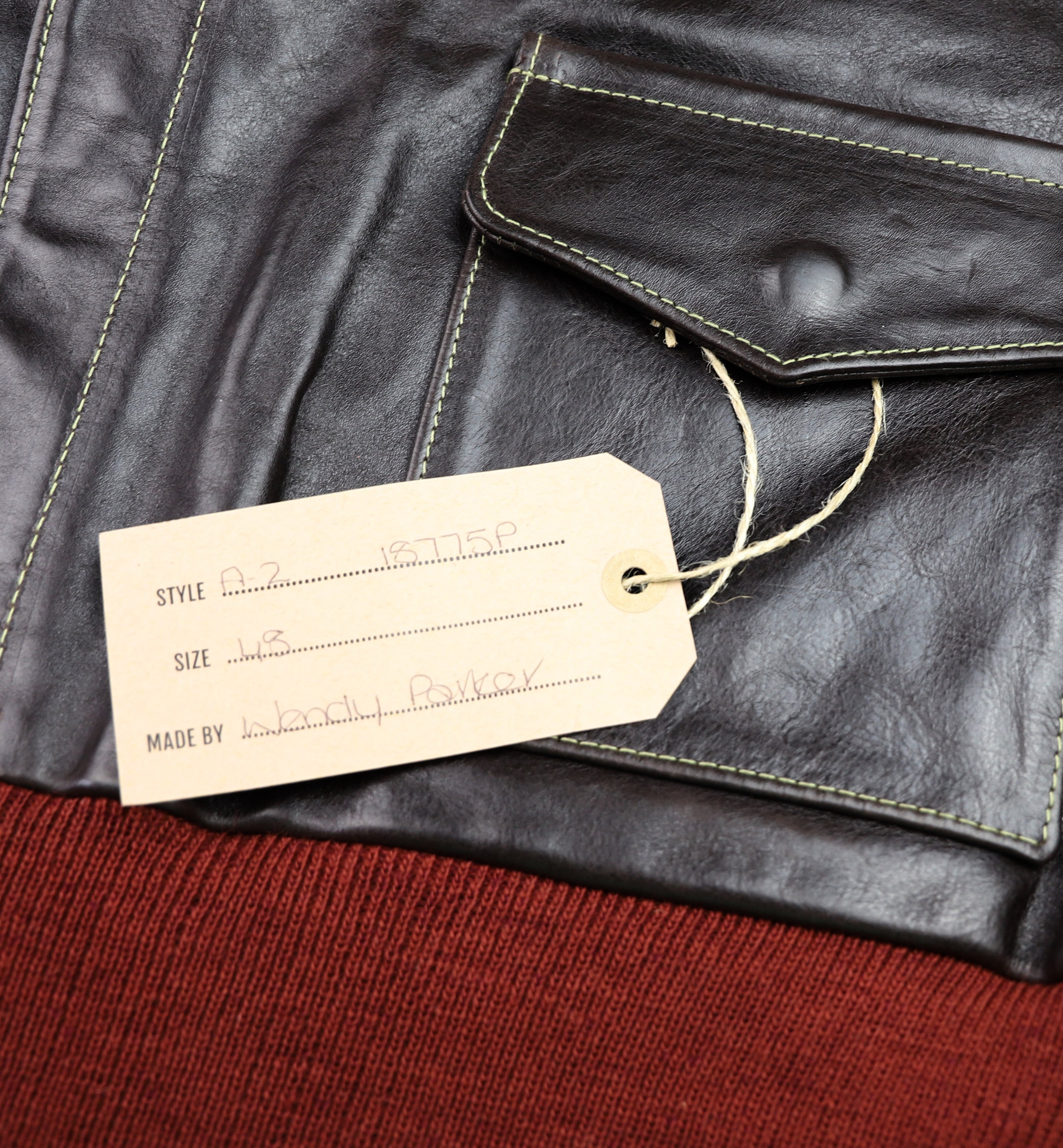 Aero A-2 Military Flight Jacket, size 48, Chestnut Badalassi