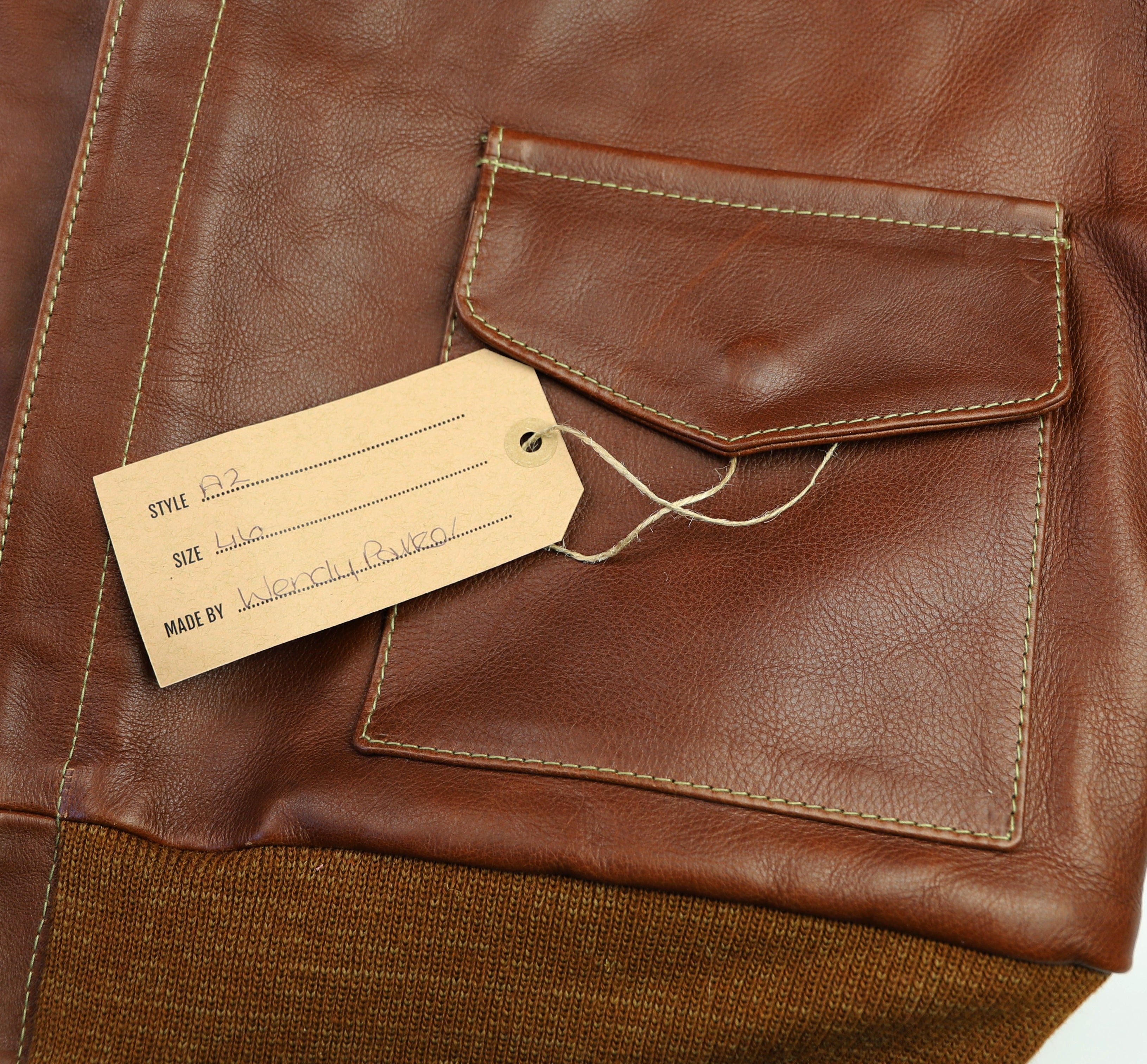A-2 Military Flight Jacket, size 46, Russet Vicenza Horsehide
