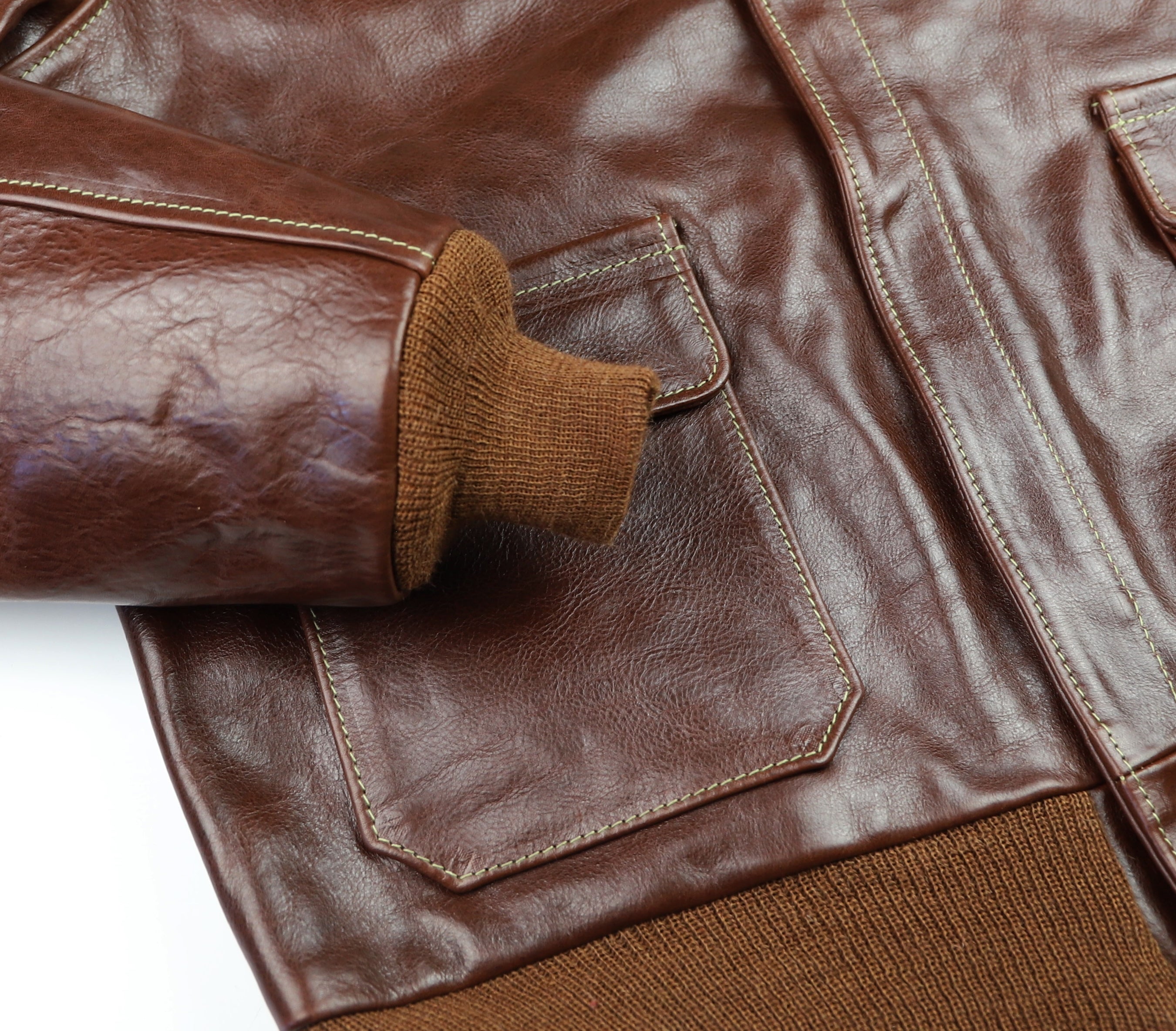 Aero A-2 Military Flight Jacket, size 44, Tobacco Badalassi Cowhide
