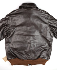 Aero A-2 Military Flight Jacket, size 44, Dark Seal Vicenza Horsehide