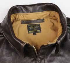 Aero A-2 Military Flight Jacket, size 44, Dark Seal Vicenza Horsehide