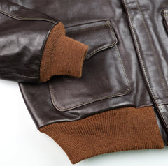 Aero A-2 Military Flight Jacket, size 44, Dark Seal Vicenza Horsehide