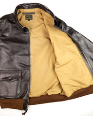 Aero A-2 Military Flight Jacket, size 44, Dark Seal Vicenza Horsehide