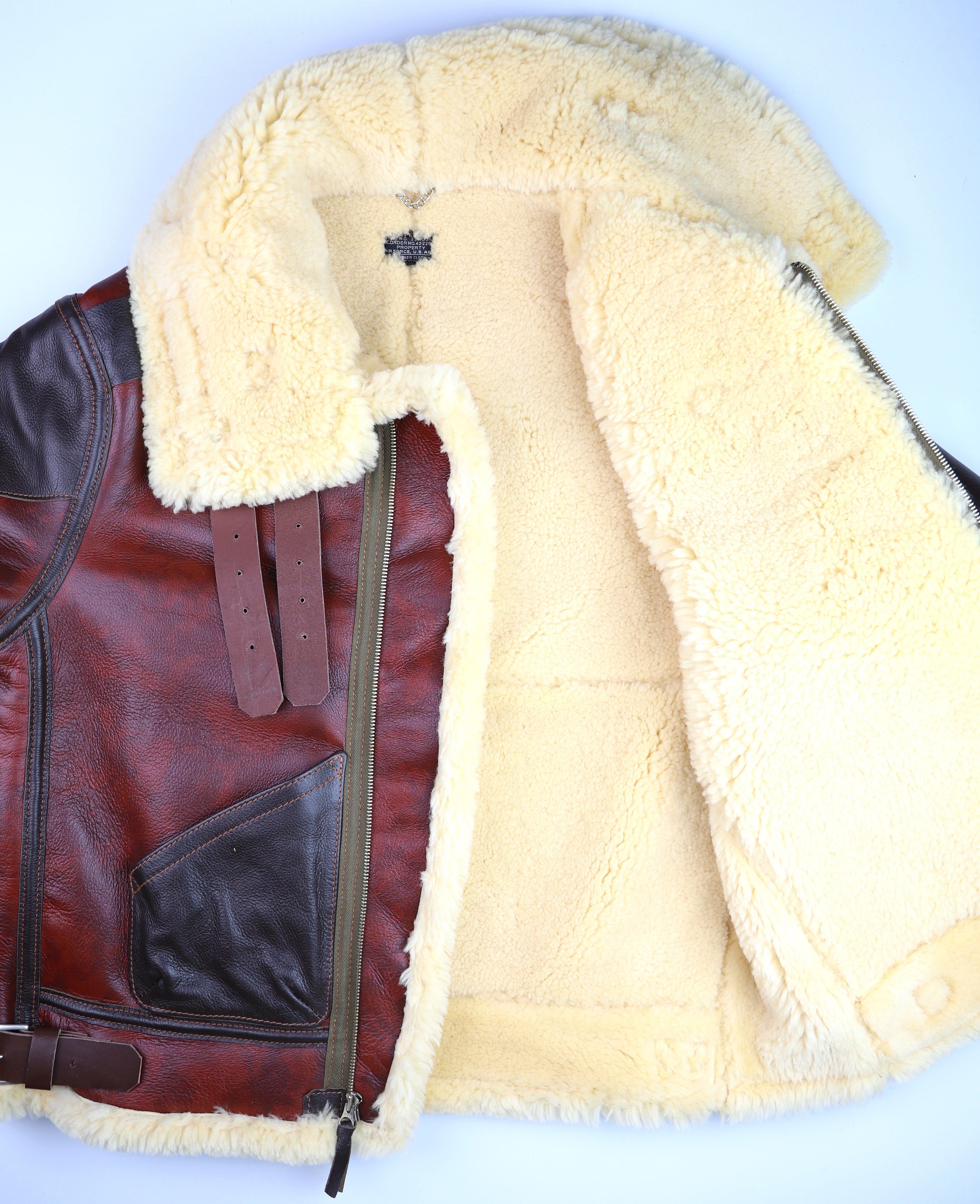 Aero B-3 Military Flight Jacket, size 40, Redskin with Dark Seal Vicenza Trim