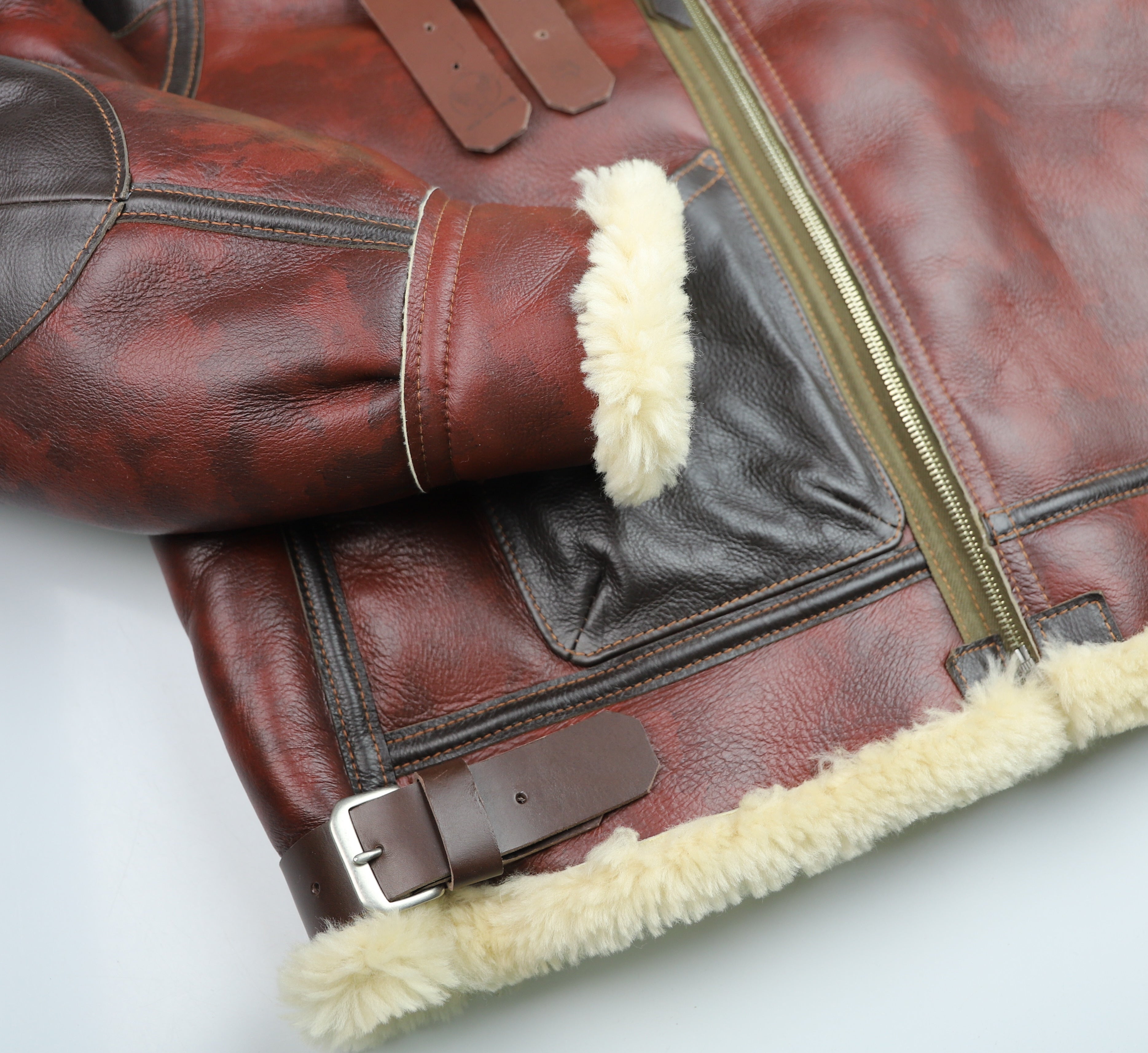 Aero B-3 Military Flight Jacket, size 40, Redskin with Dark Seal Vicenza Trim