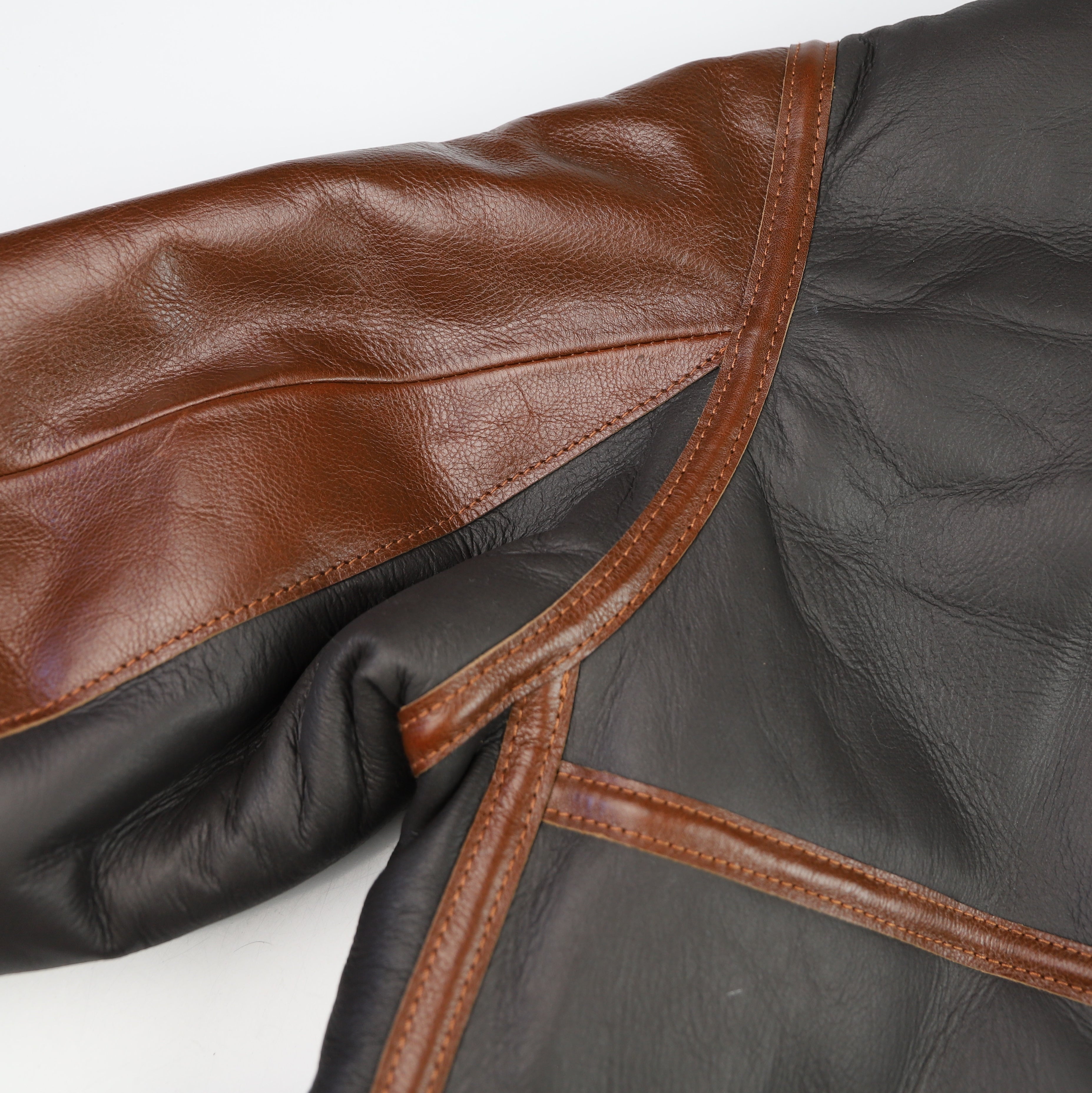 Aero B-3 Military Flight Jacket, size 40, Seal Brown with Russet Vicenza Trim