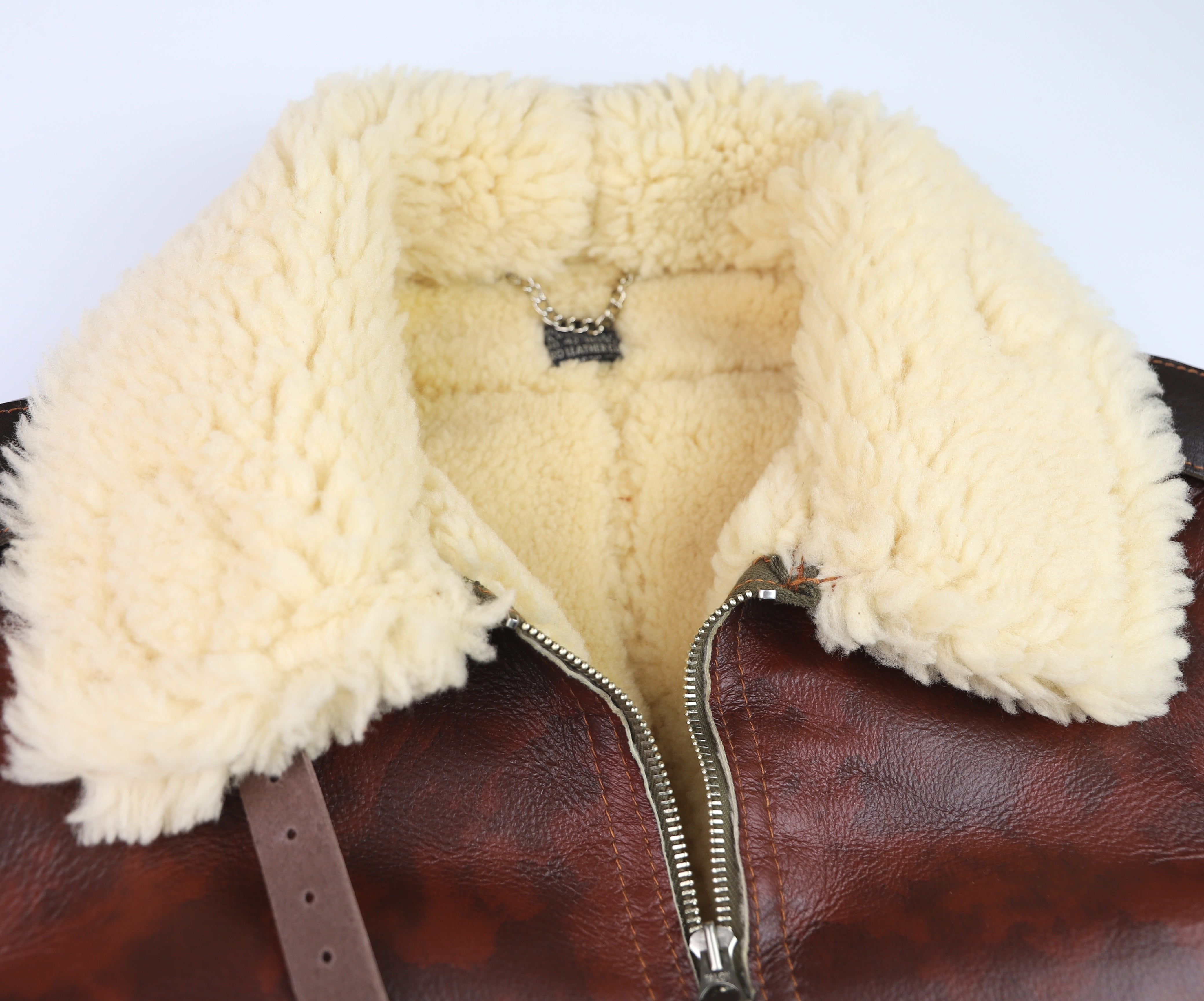 Aero Two-Tone B-6 Military Flight Jacket, size 44, Redskin with Dark Seal Vicenza Horsehide Trim