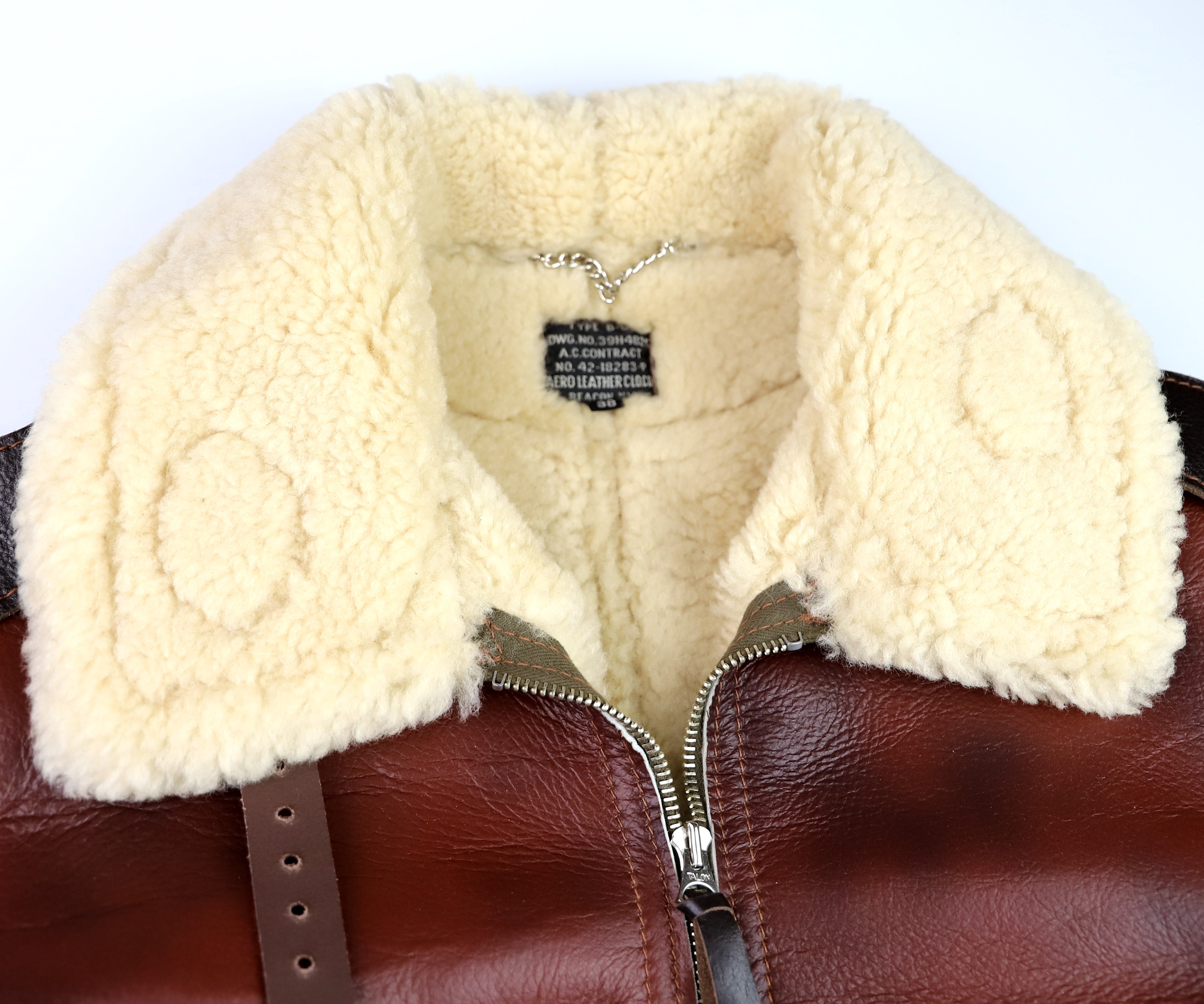 Aero B-6 Military Flight Jacket, size 38, Redskin with Dark Seal Vicenza Horsehide Trim
