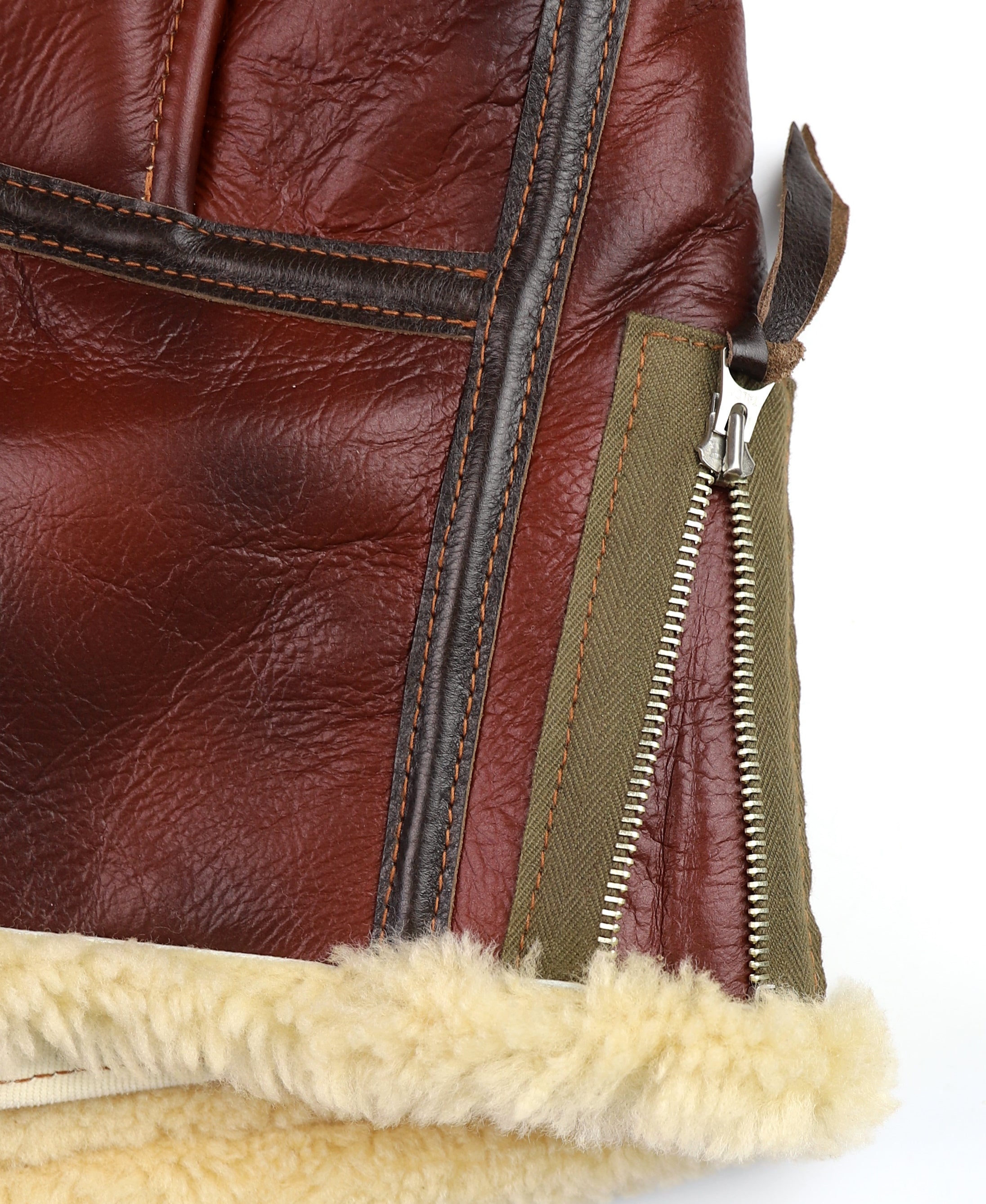 Aero B-6 Military Flight Jacket, size 38, Redskin with Dark Seal Vicenza Horsehide Trim