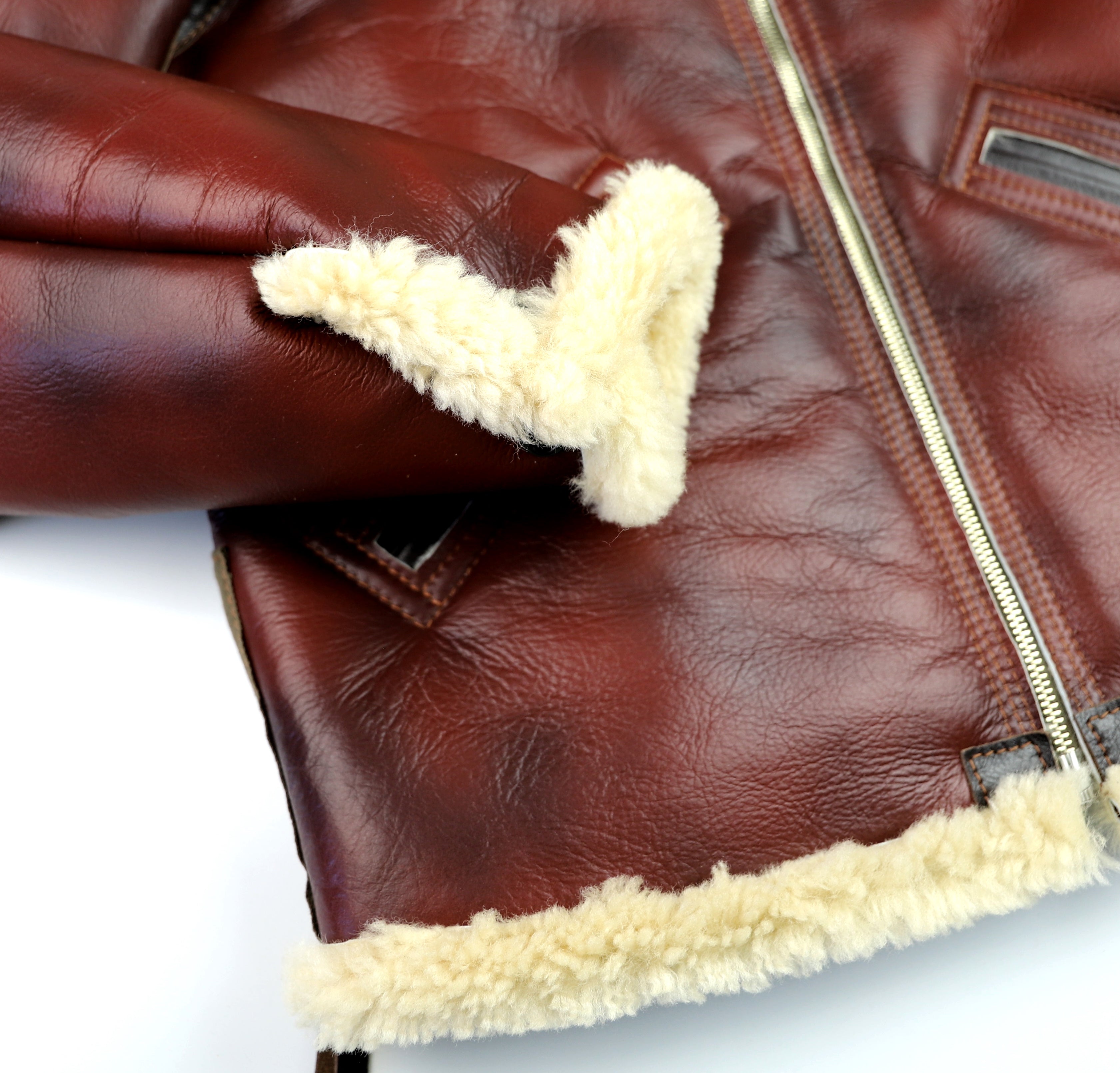 Aero B-6 Military Flight Jacket, size 38, Redskin with Dark Seal Vicenza Horsehide Trim