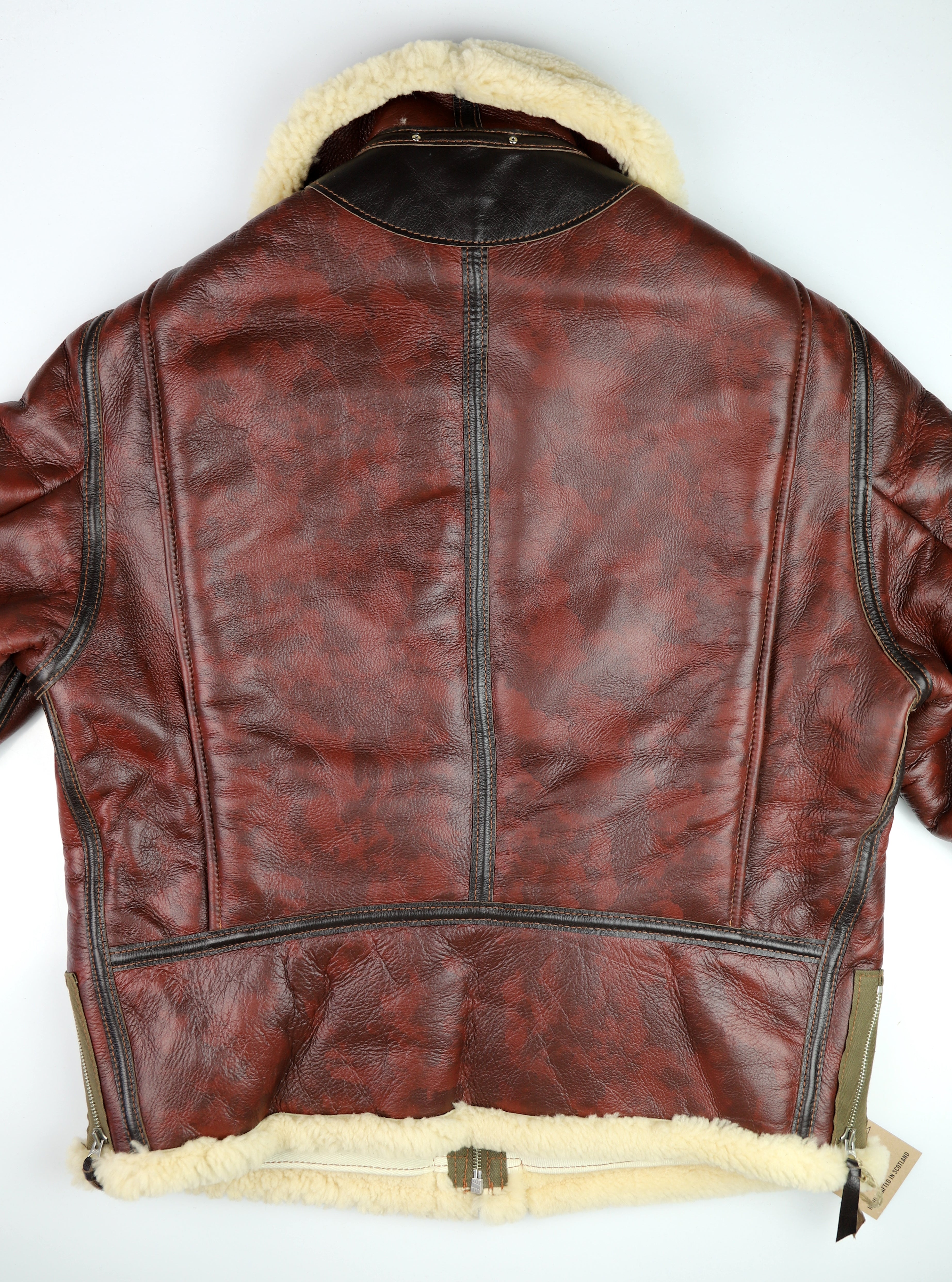 Aero Two-Tone B-6 Military Flight Jacket, size 46, Redskin with Dark Seal Vicenza Horsehide Trim