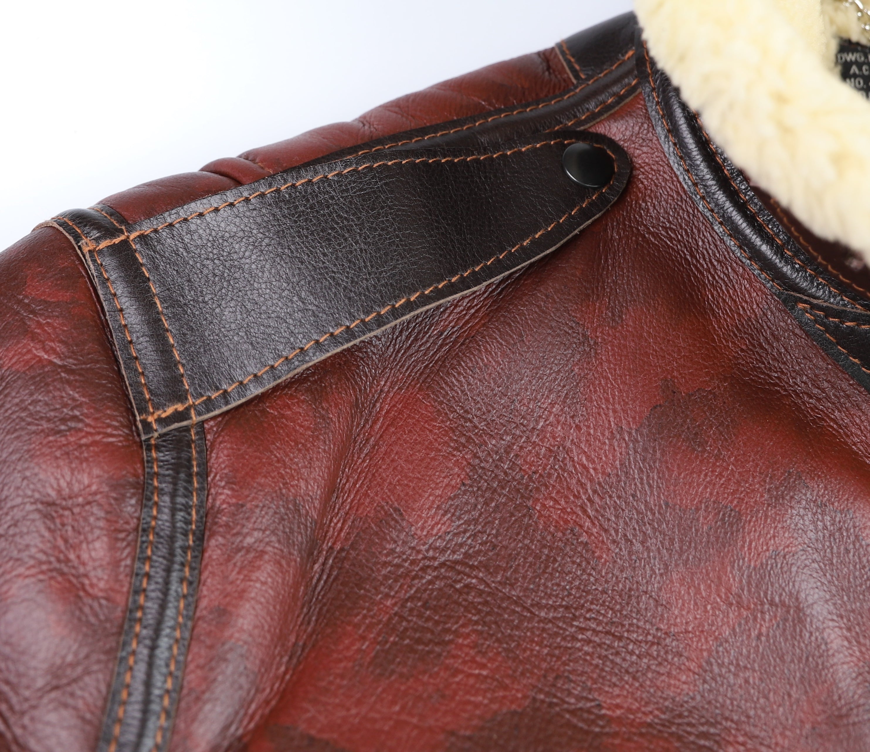 Aero Two-Tone B-6 Military Flight Jacket, size 46, Redskin with Dark Seal Vicenza Horsehide Trim