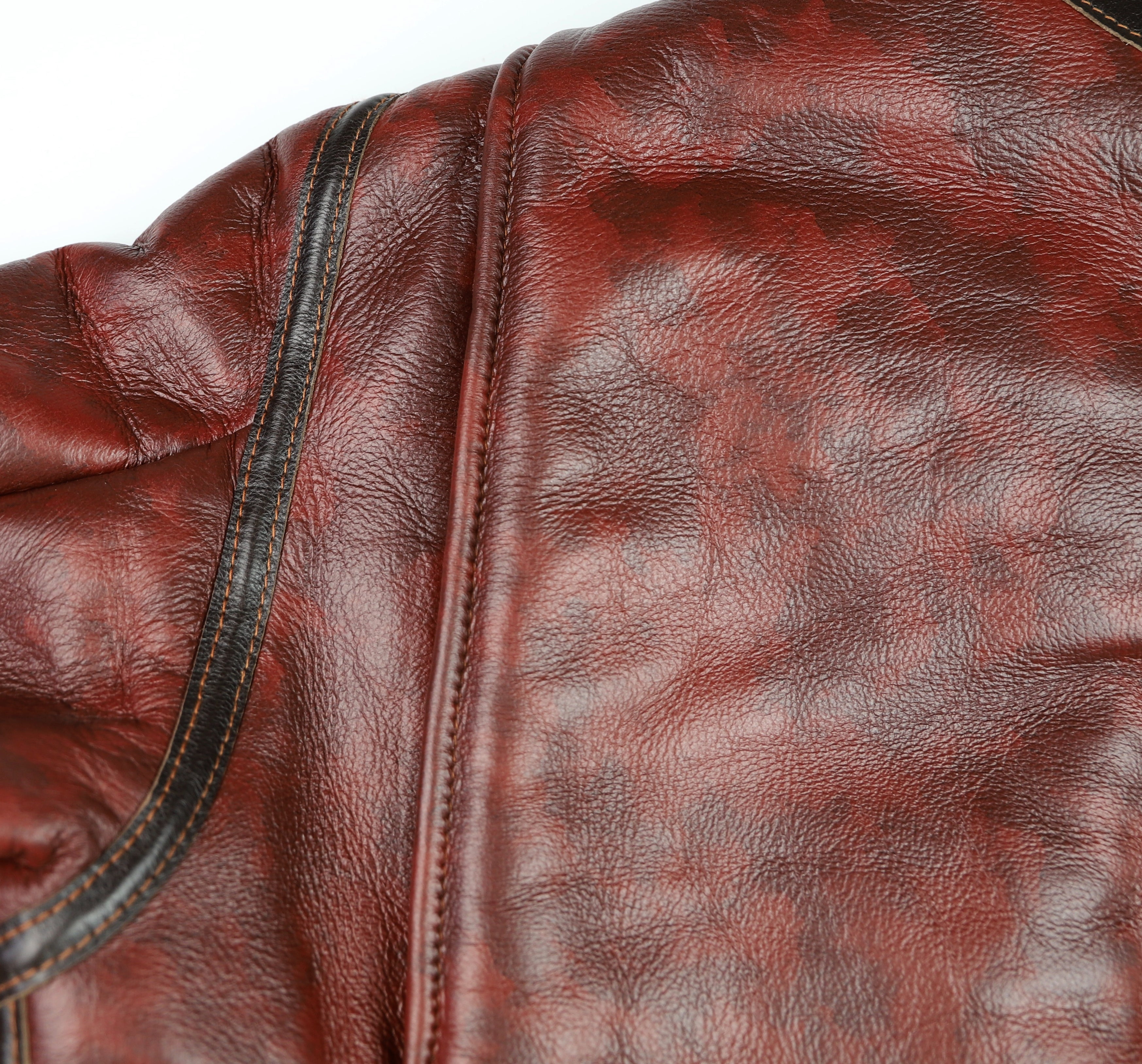 Aero Two-Tone B-6 Military Flight Jacket, size 46, Redskin with Dark Seal Vicenza Horsehide Trim