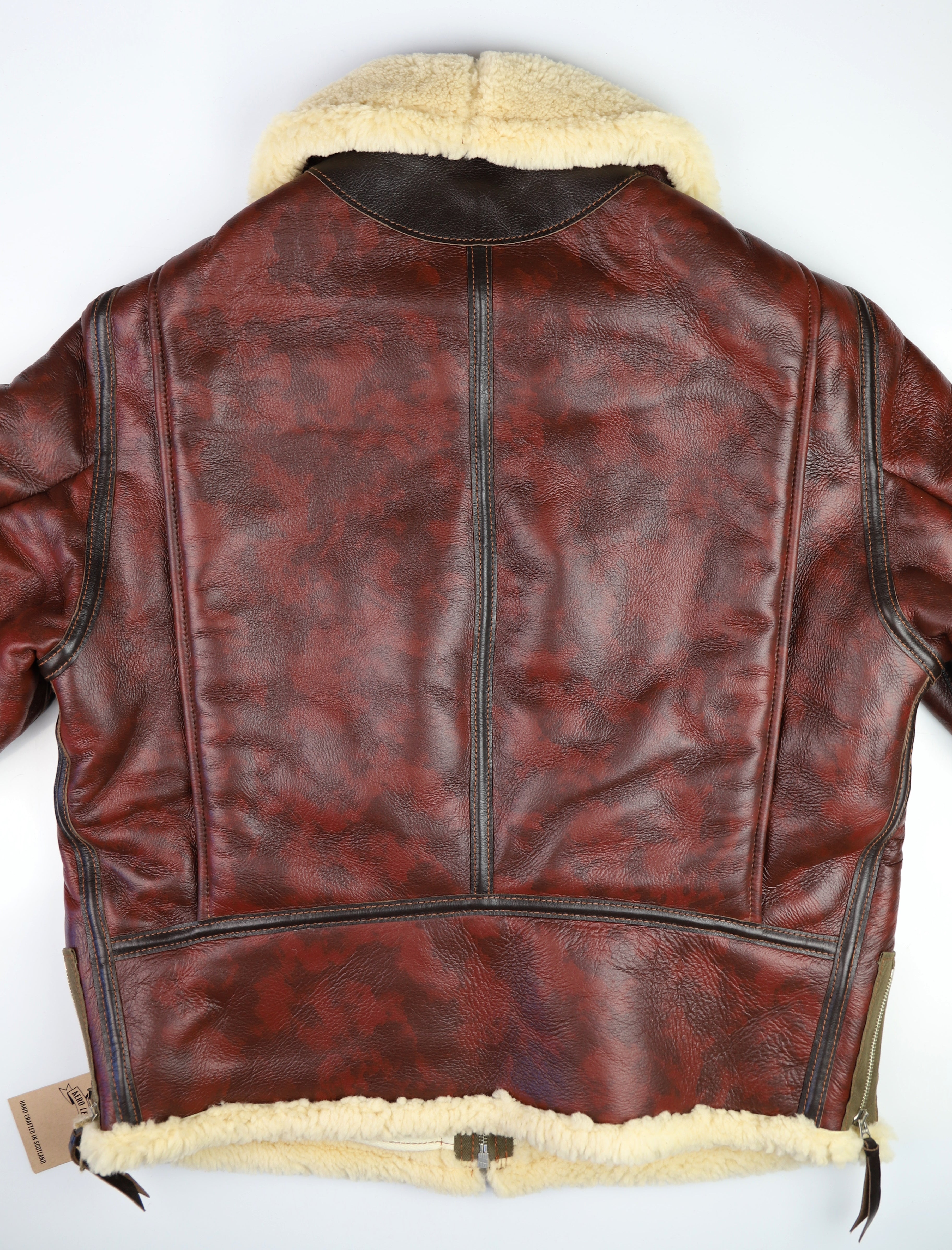 Aero Two-Tone B-6 Military Flight Jacket, size 48, Redskin with Dark Seal Vicenza Horsehide Trim