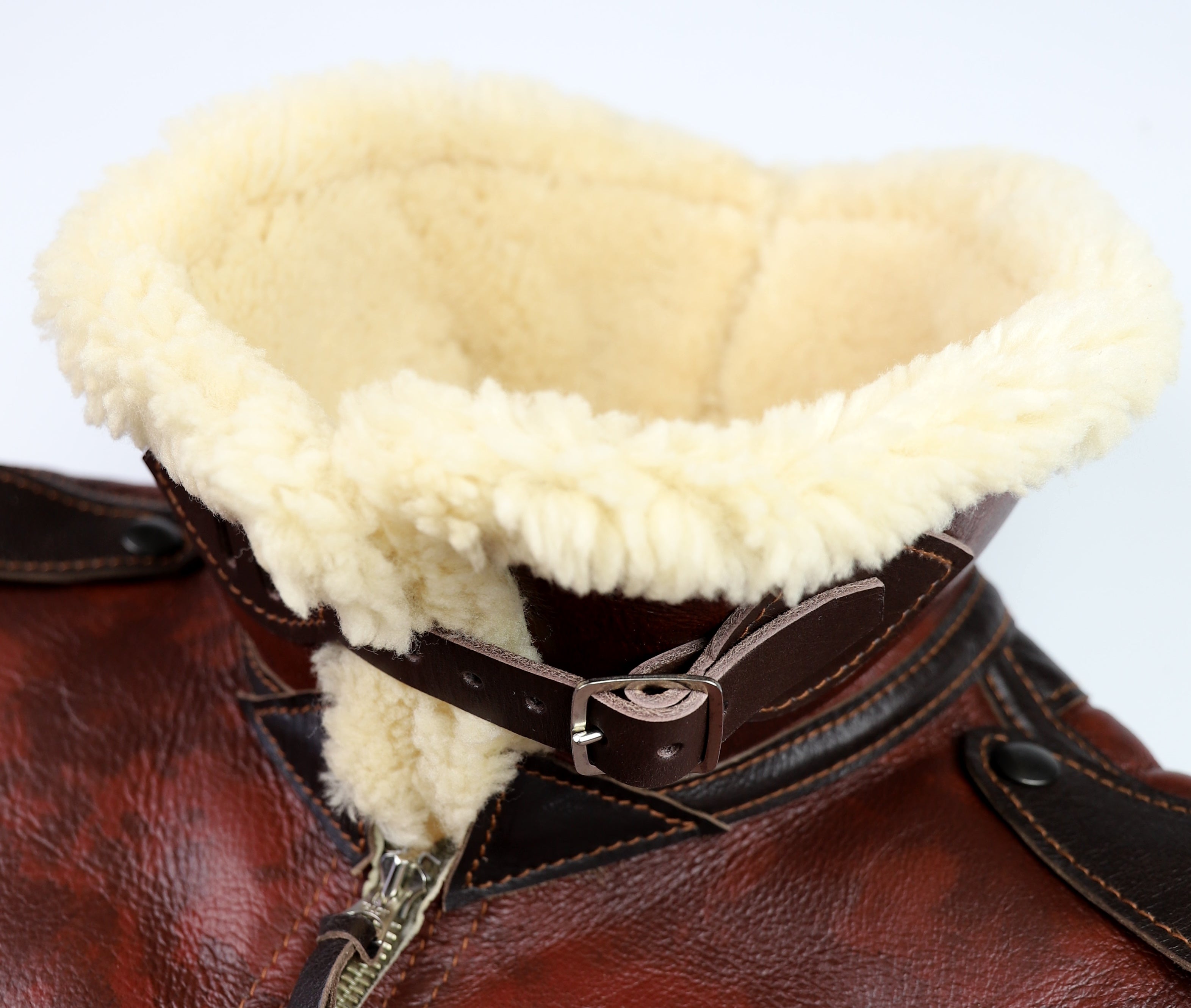 Aero Two-Tone B-6 Military Flight Jacket, size 48, Redskin with Dark Seal Vicenza Horsehide Trim