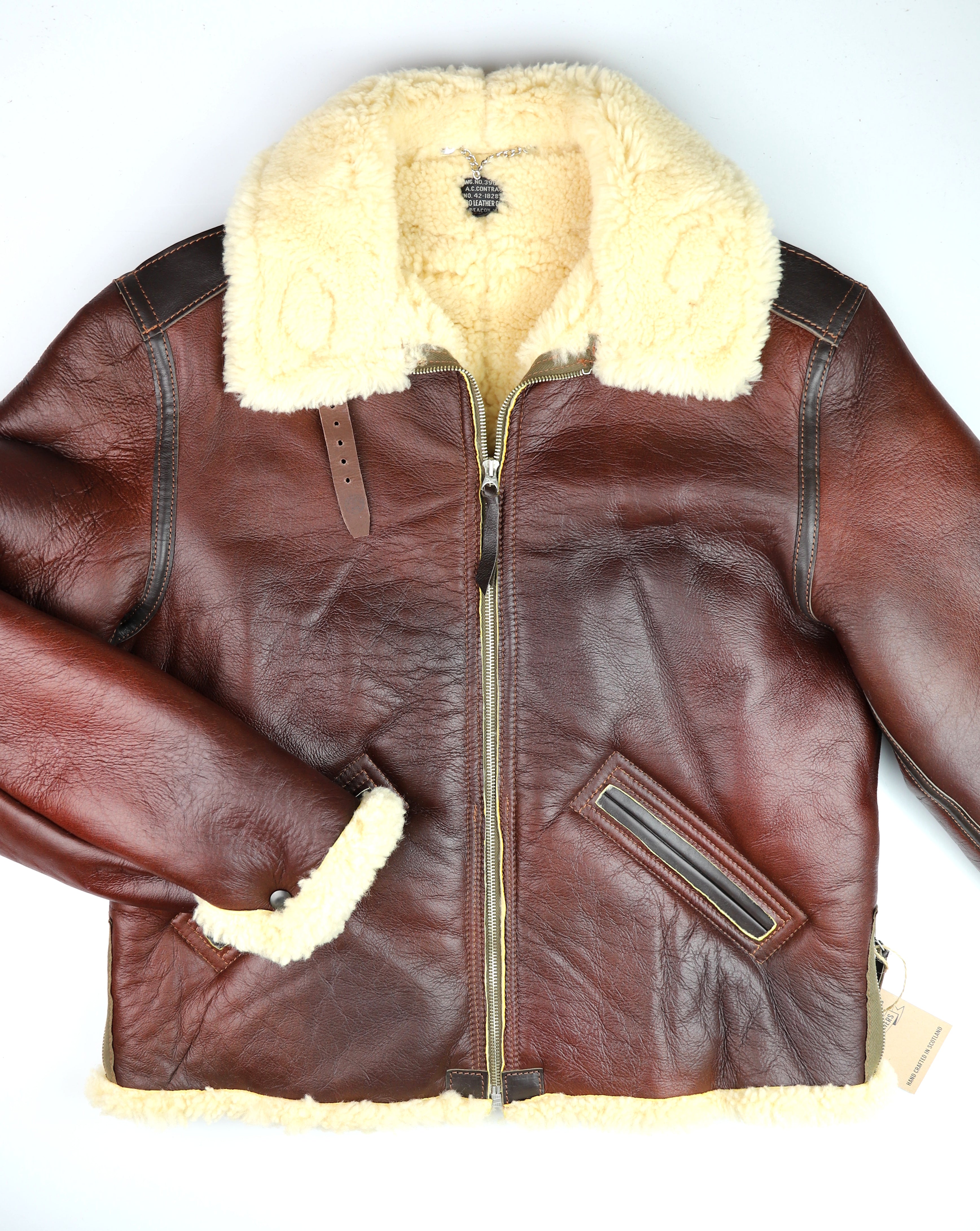 Aero B-6 Military Flight Jacket, size 44, Russet with Dark Seal Vicenza Trim