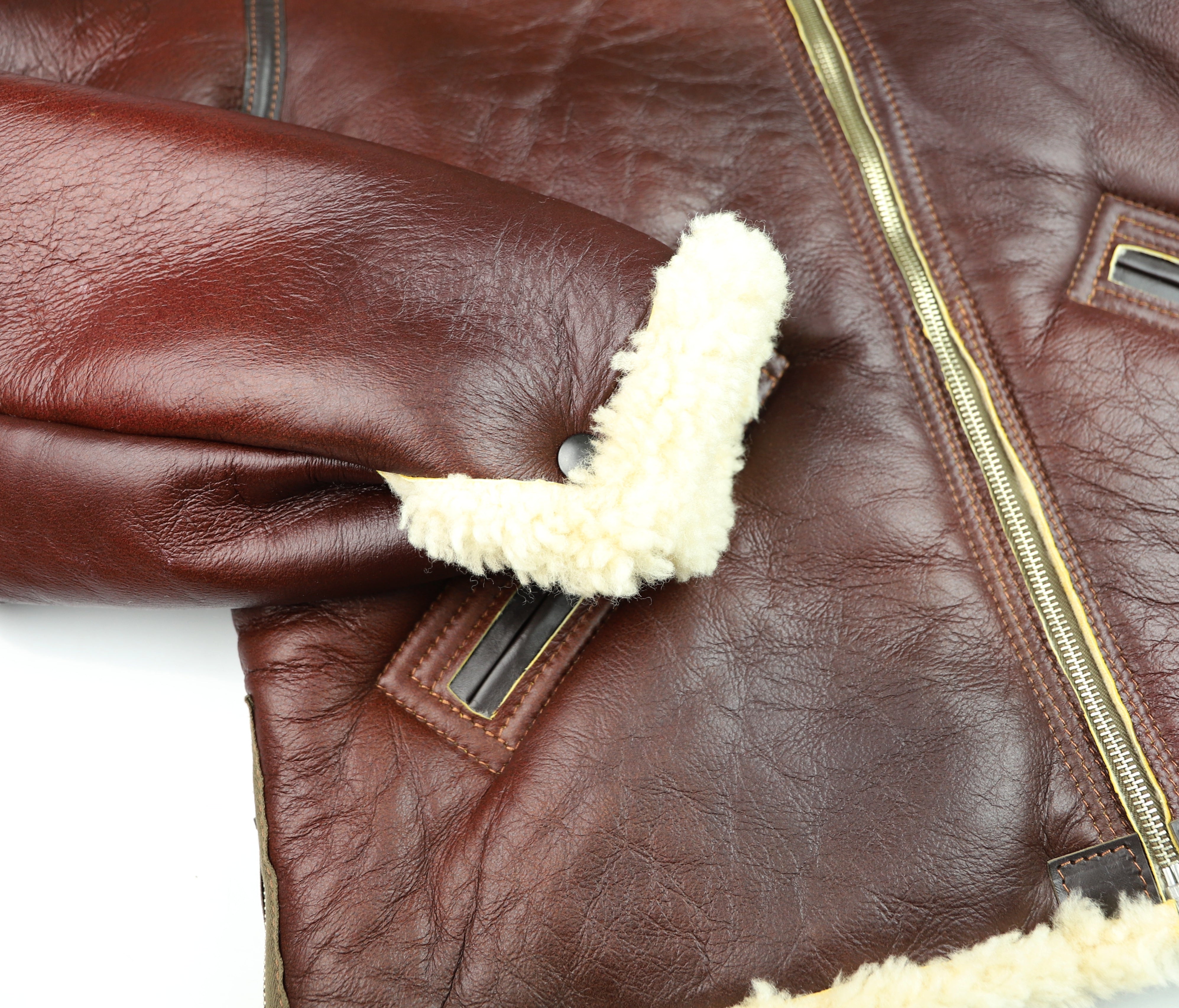 Aero B-6 Military Flight Jacket, size 44, Russet with Dark Seal Vicenza Trim