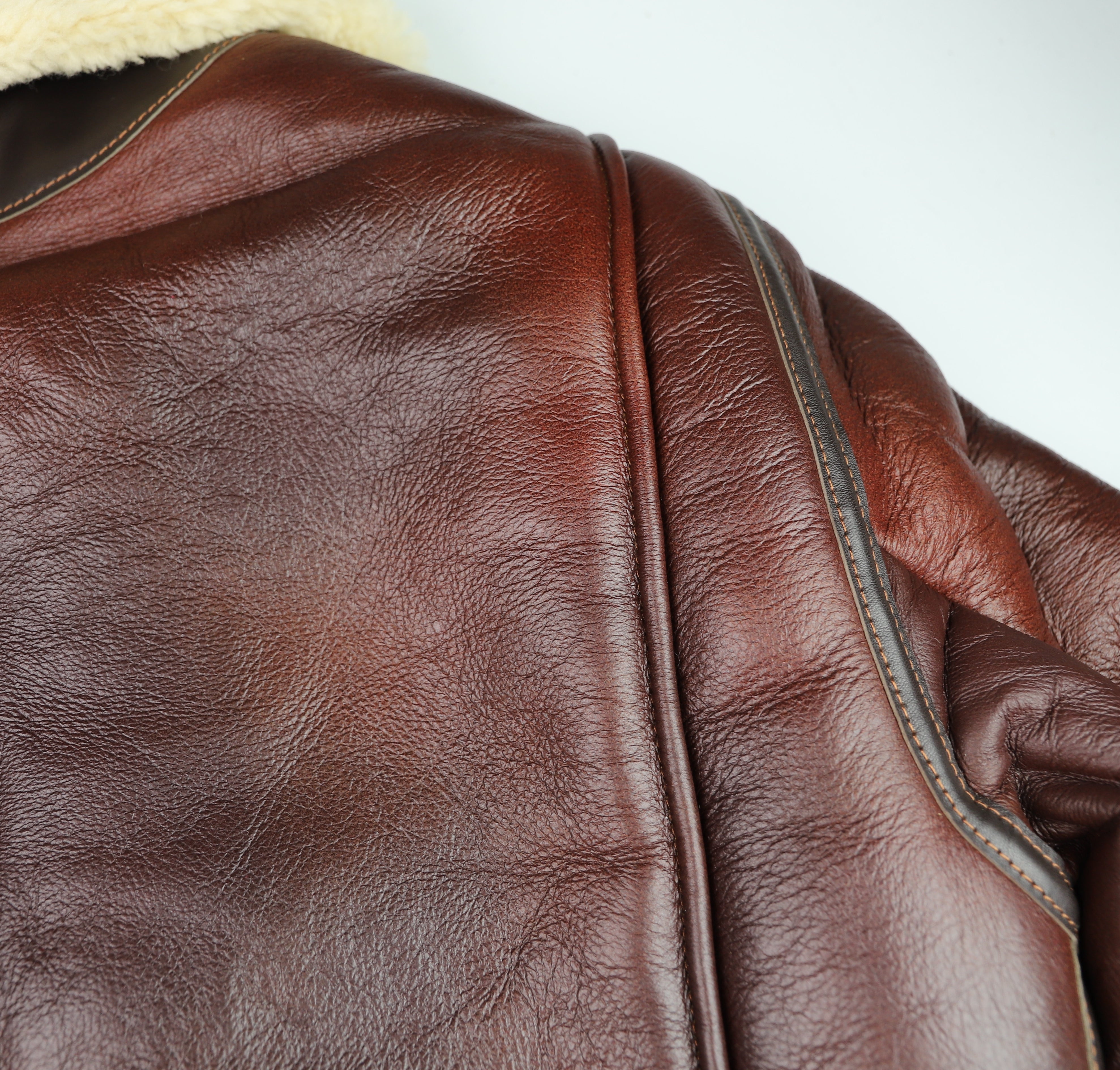 Aero B-6 Military Flight Jacket, size 44, Russet with Dark Seal Vicenza Trim