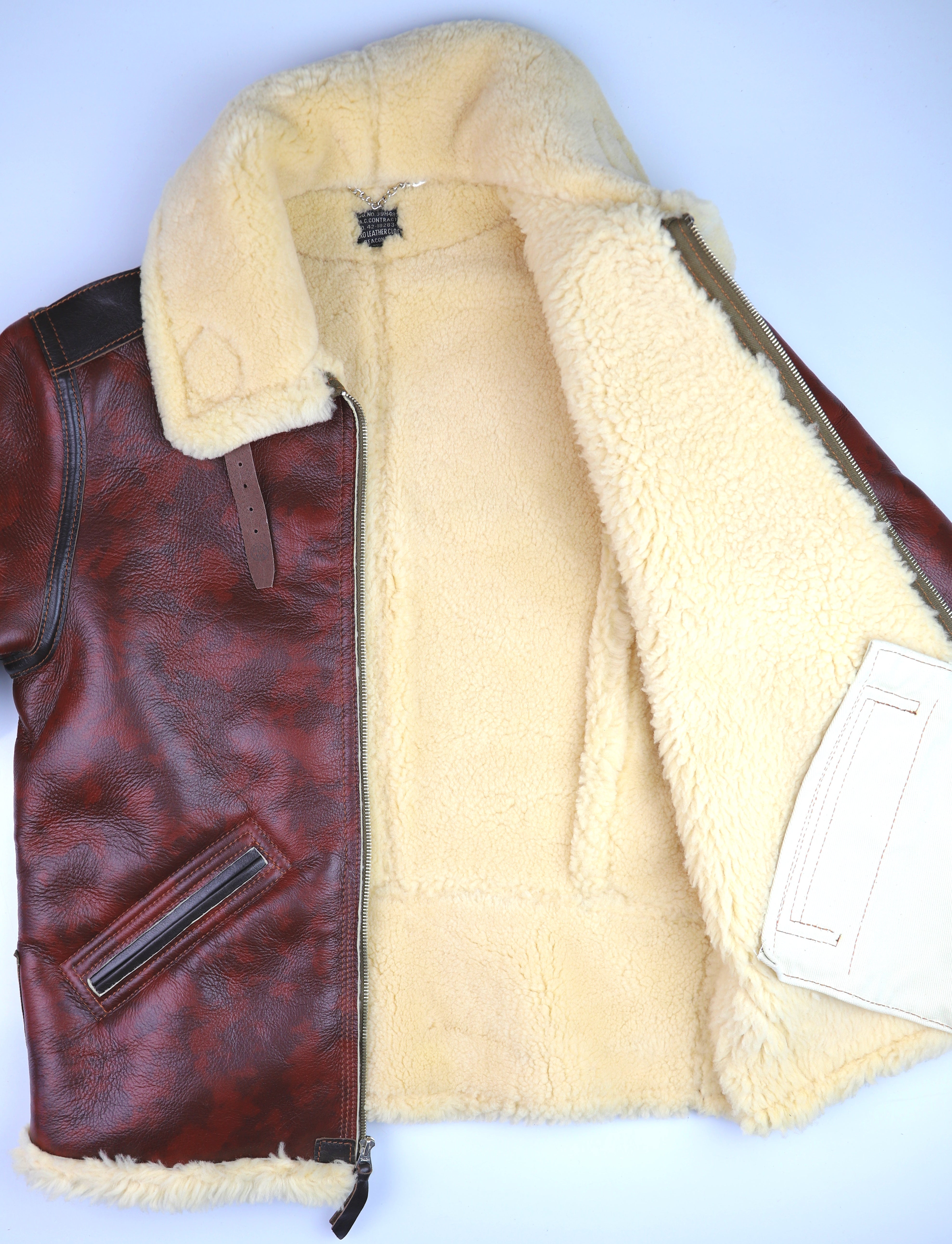 Aero B-6 Military Flight Jacket, size 42, Redskin with Dark Seal Vicenza Trim