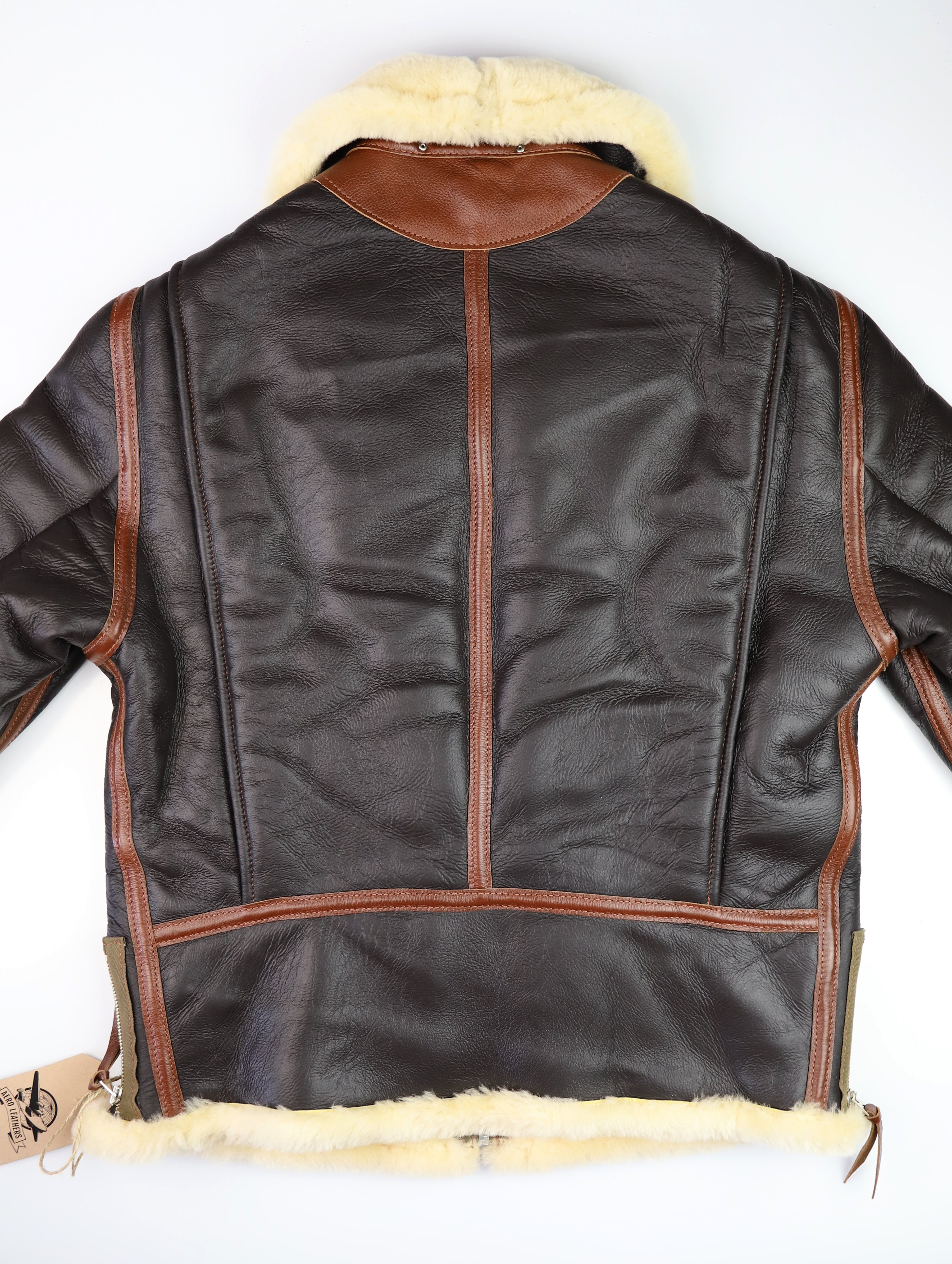 Aero B-6 Military Flight Jacket, size 42, Seal Brown with Russet Vicenza Horsehide Trim