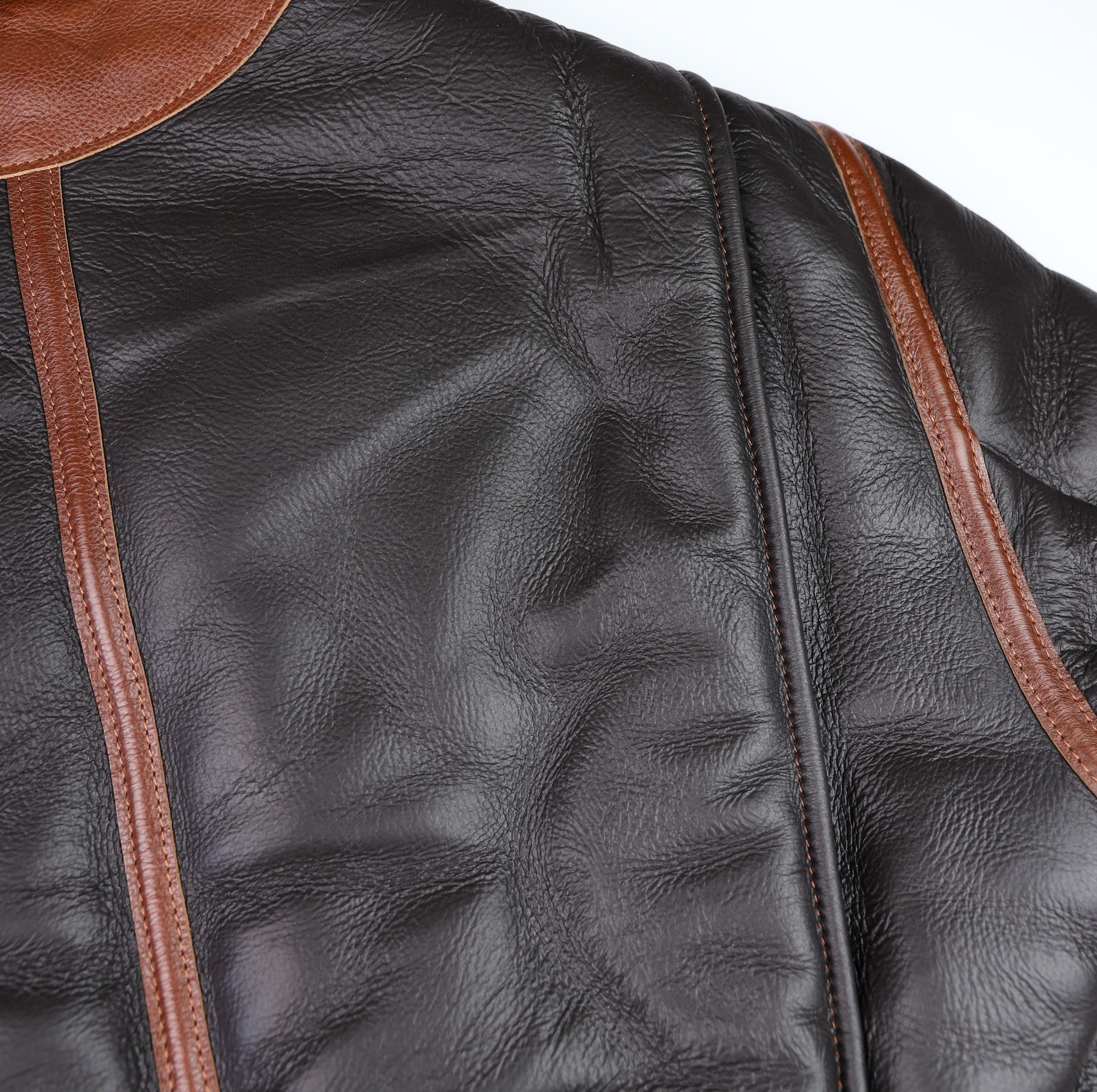 Aero B-6 Military Flight Jacket, size 42, Seal Brown with Russet Vicenza Horsehide Trim