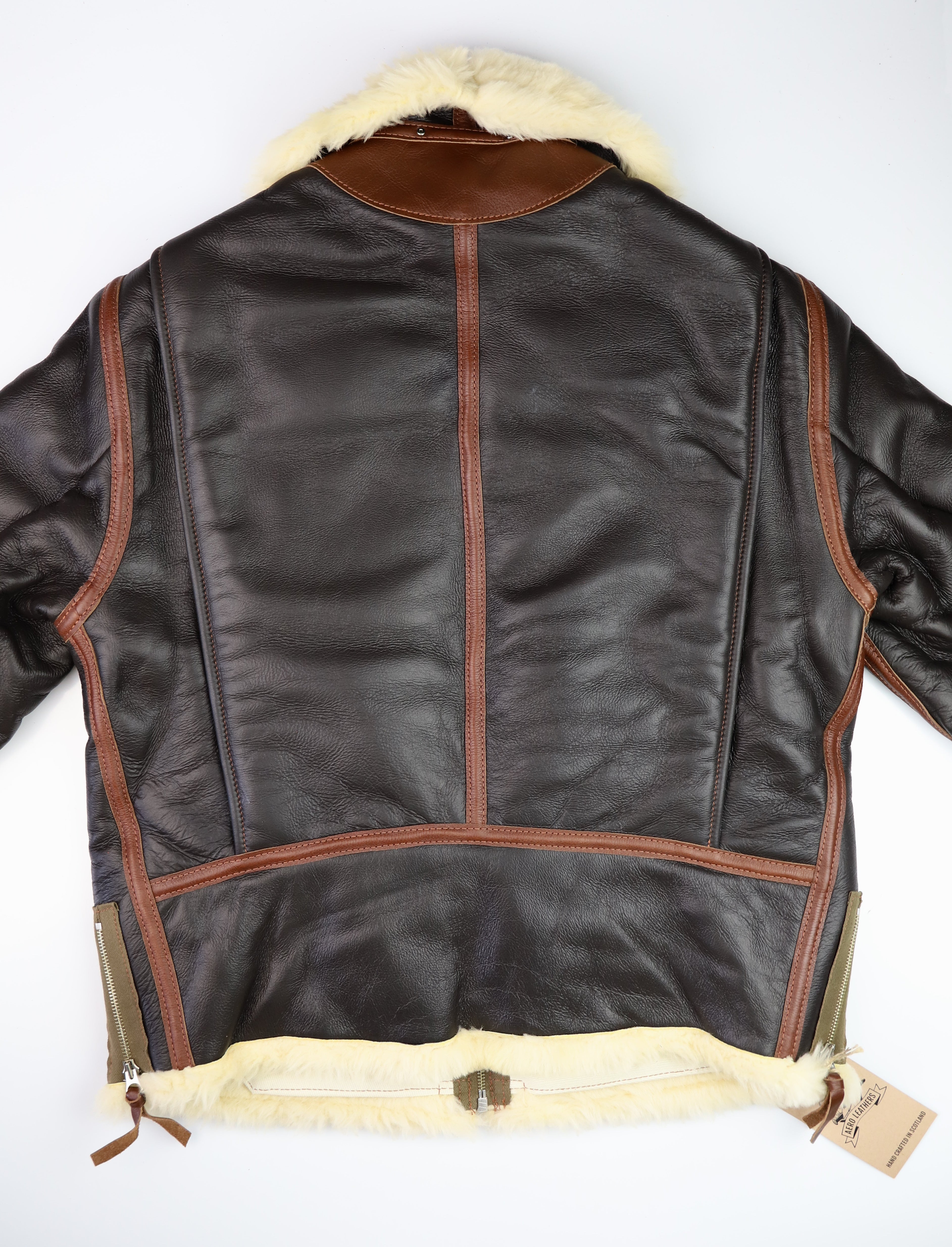 Aero Two-Tone B-6 Military Flight Jacket, size 44, Seal Brown with Russet Vicenza Trim